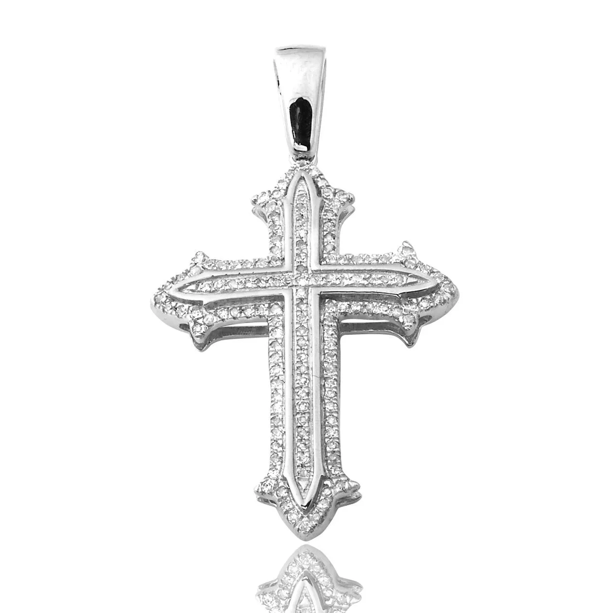 10KW 0.30CTW DIAMOND CROSS PENDANT