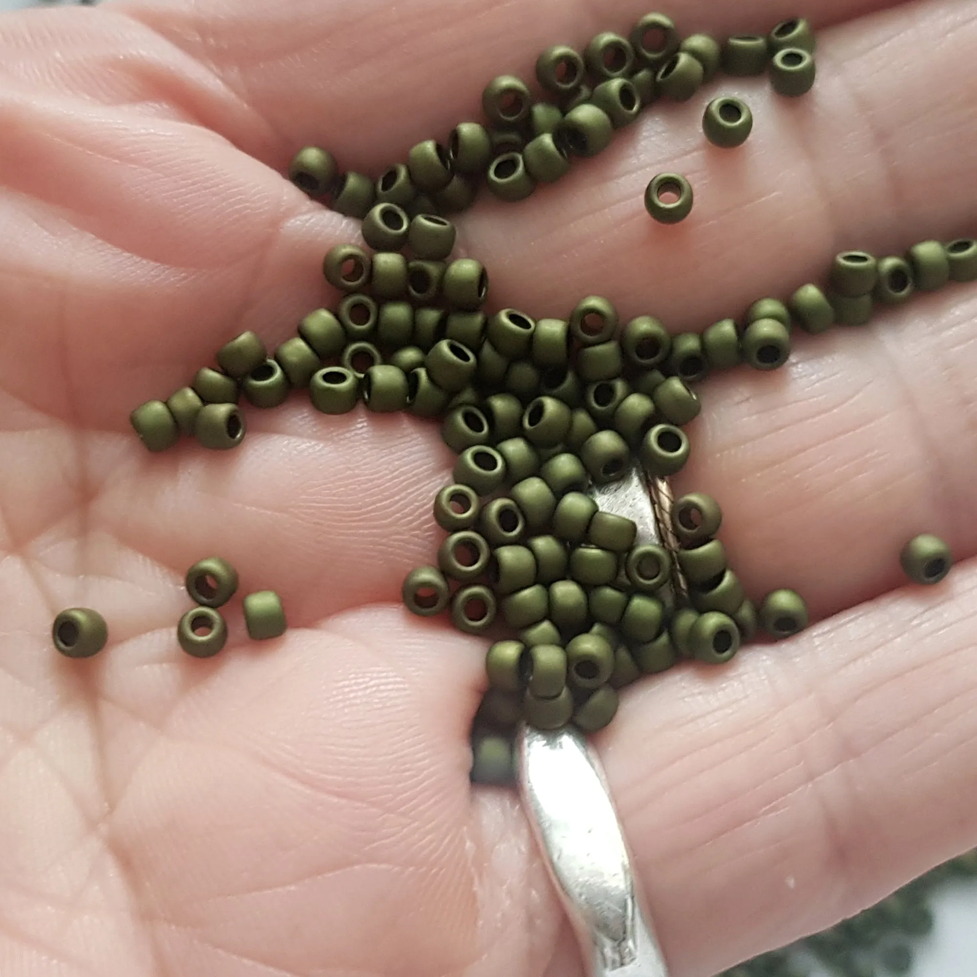 11/0 TR-617 Dark Olive Matte 10g/30g Round Toho Seed Beads - Beading Supply