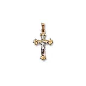 14K TT Gold Small Fancy Crucifix 1.0grms