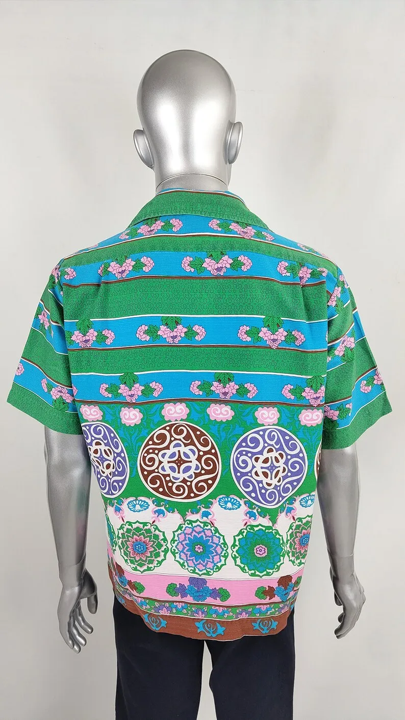 1970s Mens Hawaiian Vintage Psychedelic Shirt