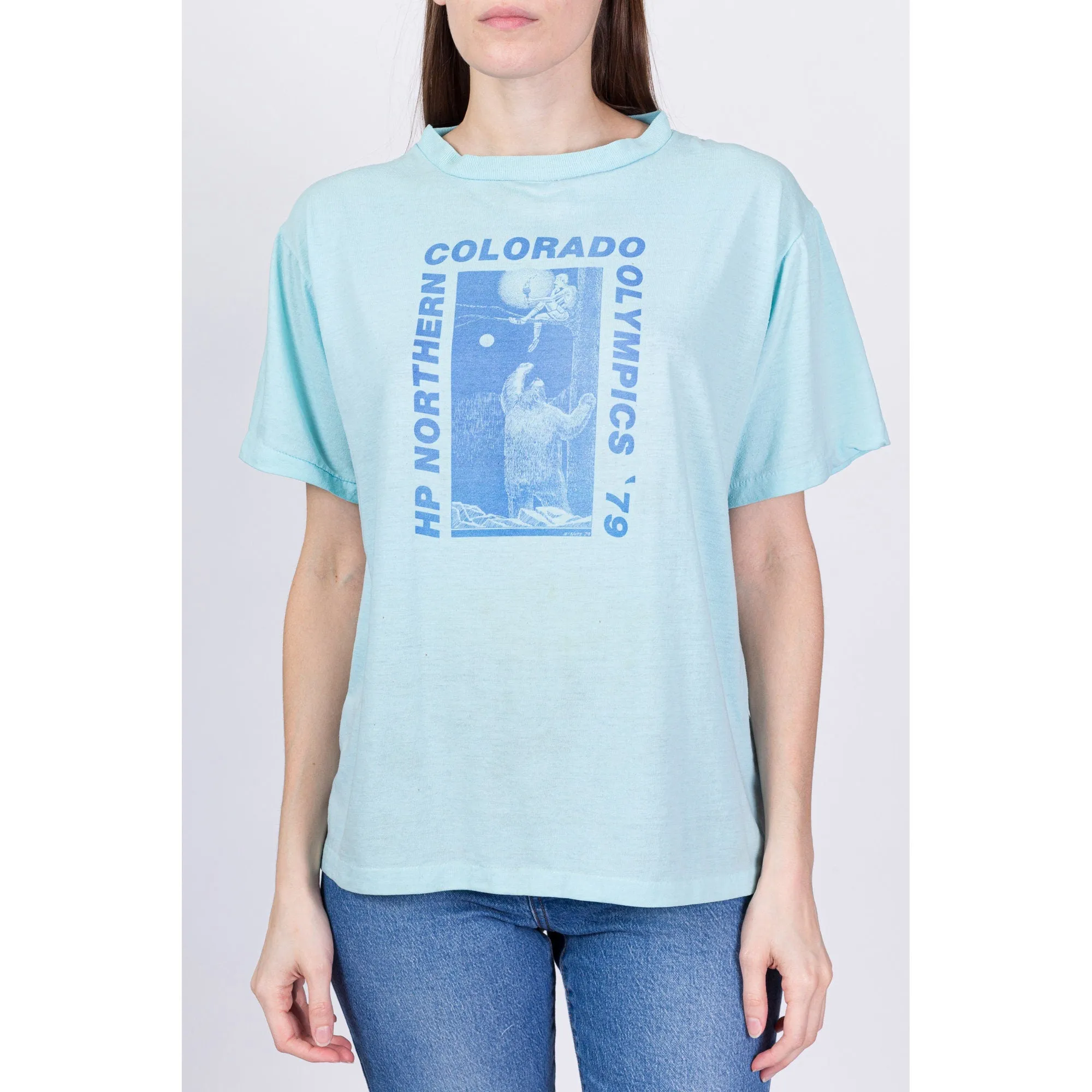 1979 Colorado Olympics Bear T Shirt - Men's Medium, Women's Large