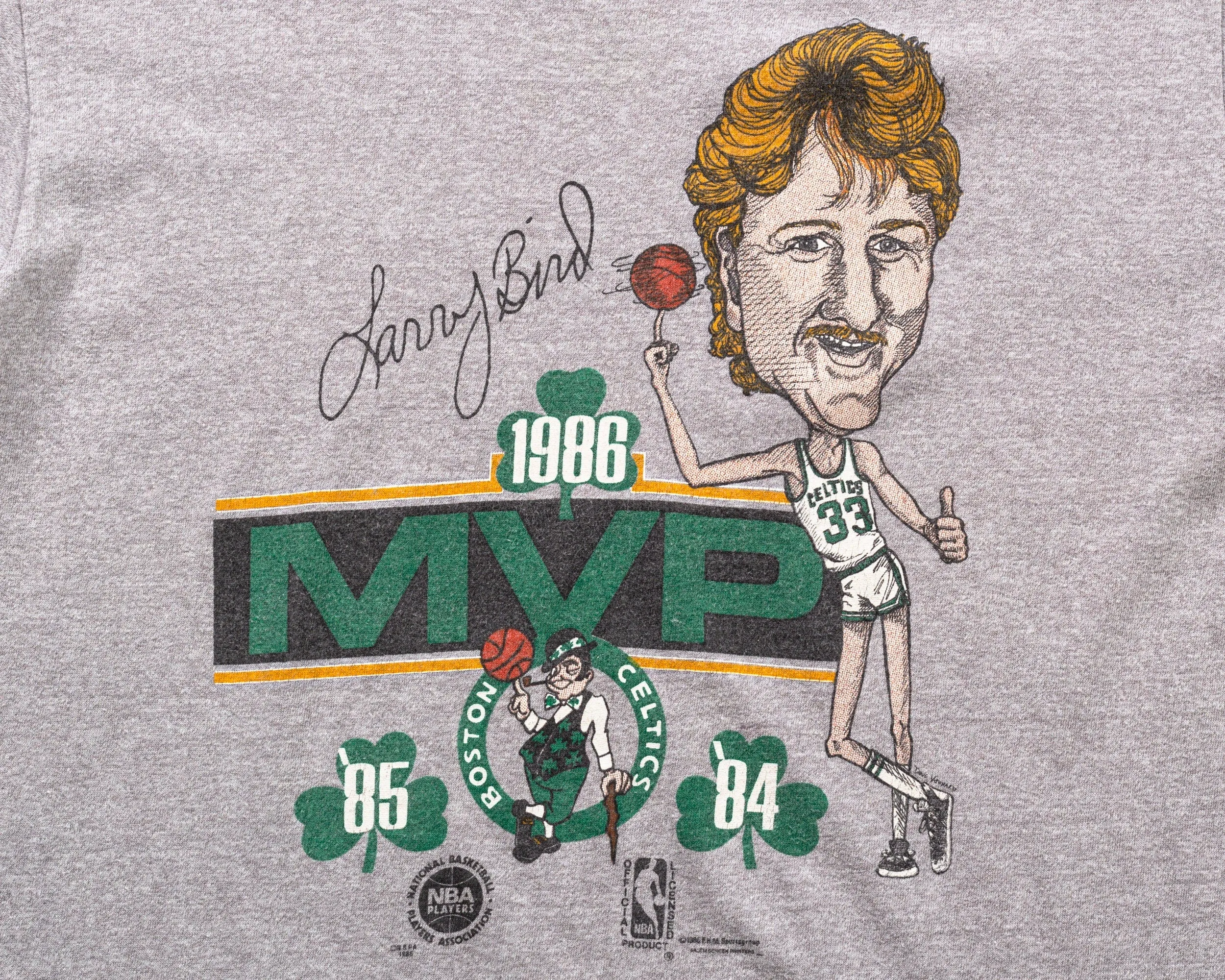 1986 Larry Bird Caricature T Shirt - Men's Medium, Women's Large