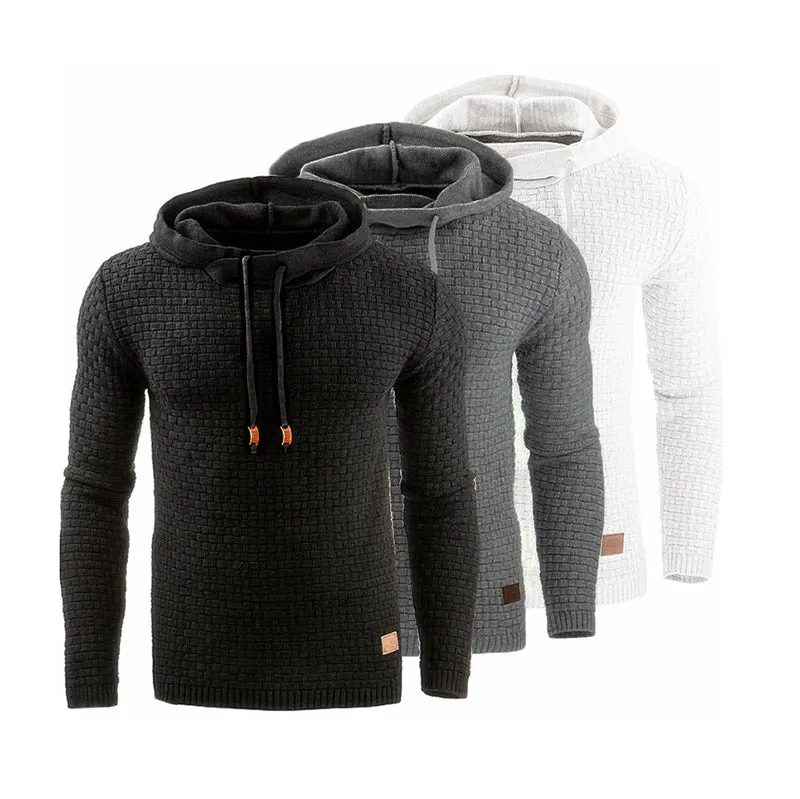 2020 Brand Long Sleeve Solid Color Hooded Mens Sweater Tracksuit Pullovers Casual Sweater Men Sportswear