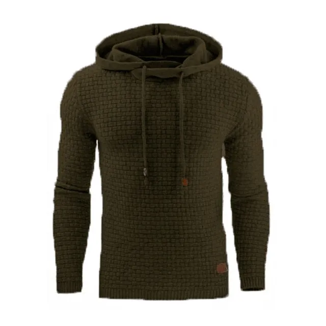 2020 Brand Long Sleeve Solid Color Hooded Mens Sweater Tracksuit Pullovers Casual Sweater Men Sportswear