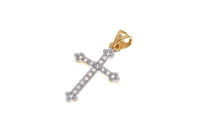 22ct Gold Cubic Zirconia Cross Pendant (1.87g) GP7113