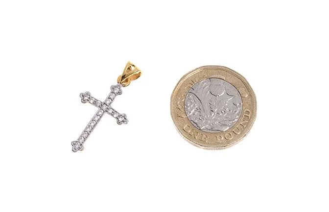 22ct Gold Cubic Zirconia Cross Pendant (1.87g) GP7113