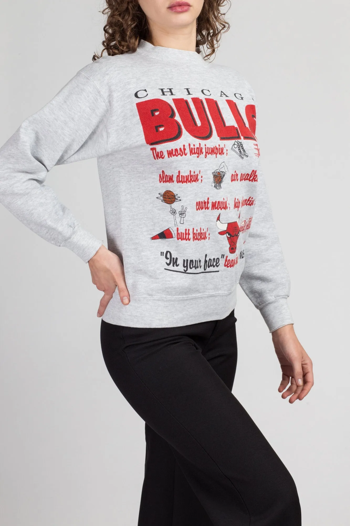 80s 90s Chicago Bulls Sweatshirt - Women's Medium, Men's XS