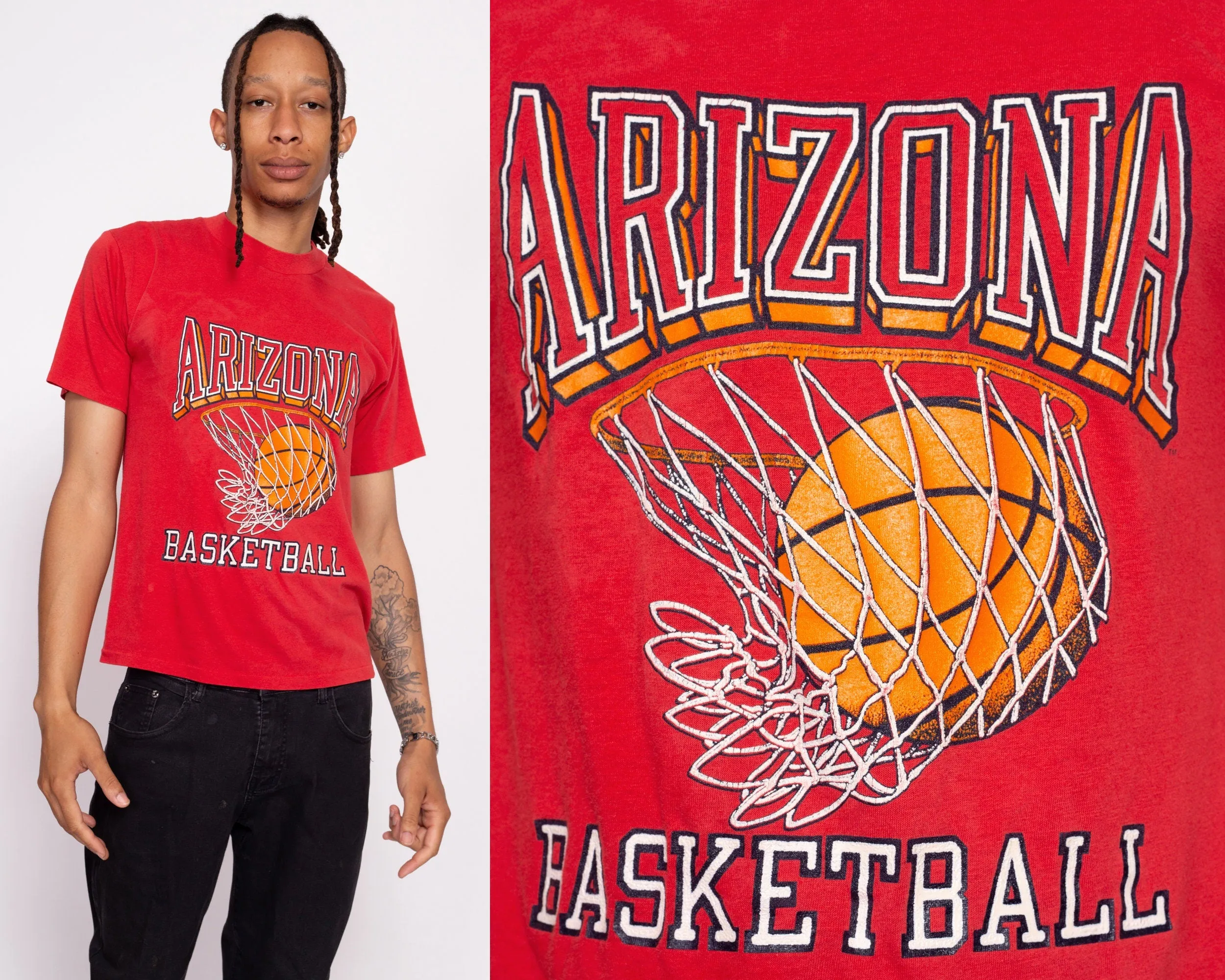 80s Arizona State Basketball T Shirt - Men's Medium