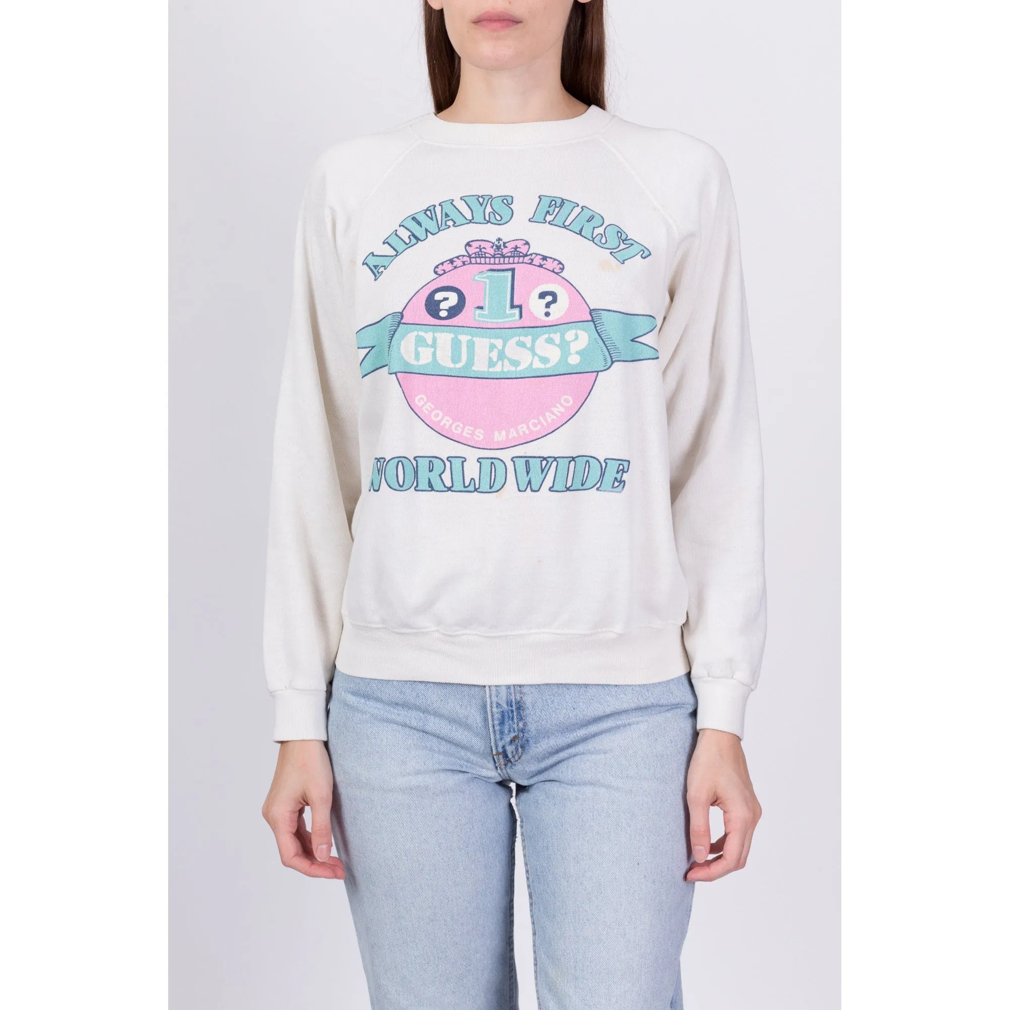 80s Guess Worldwide Sweatshirt - Men's Small, Women's Medium