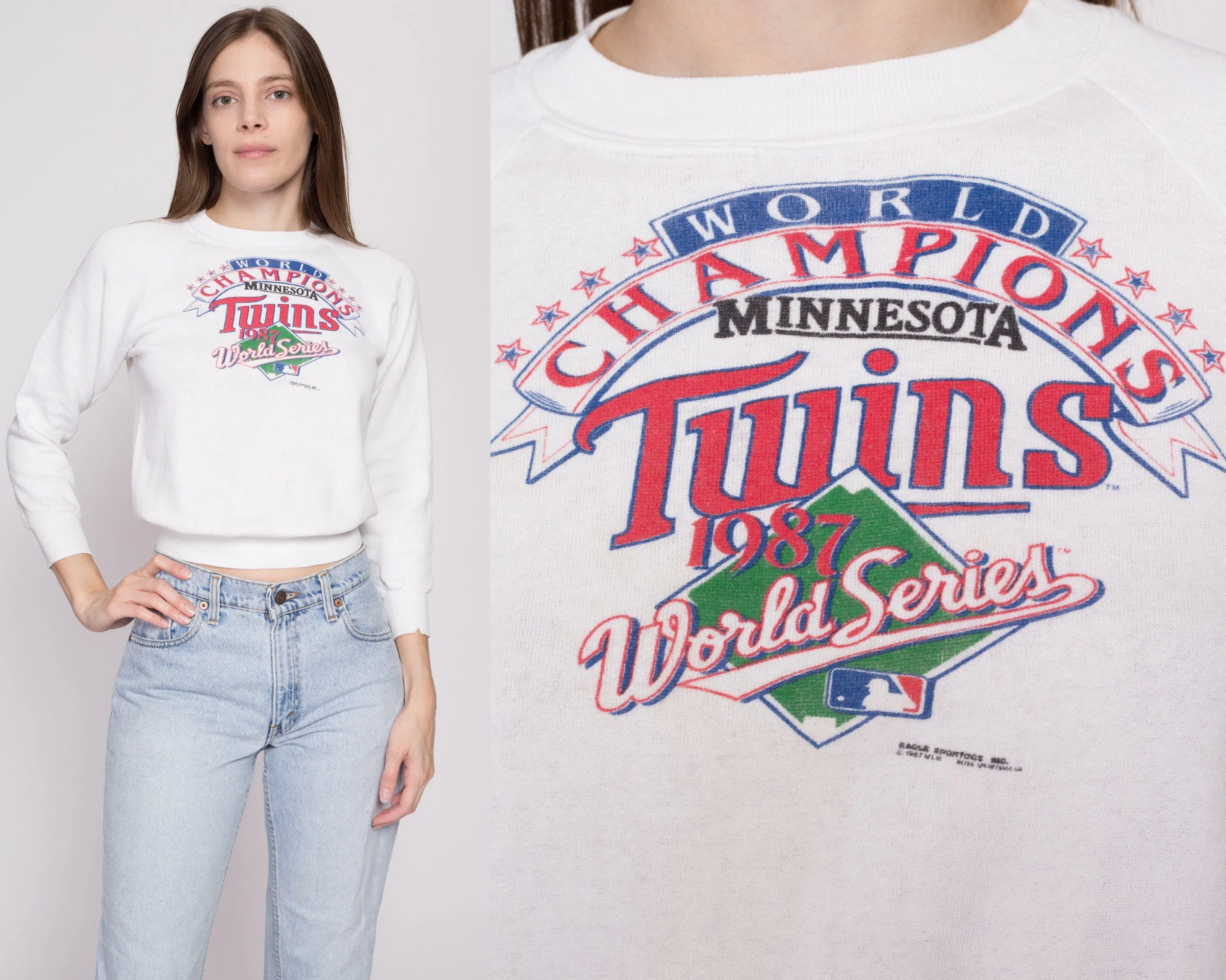 80s Minnesota Twins World Series Sweatshirt - Petite Extra Small