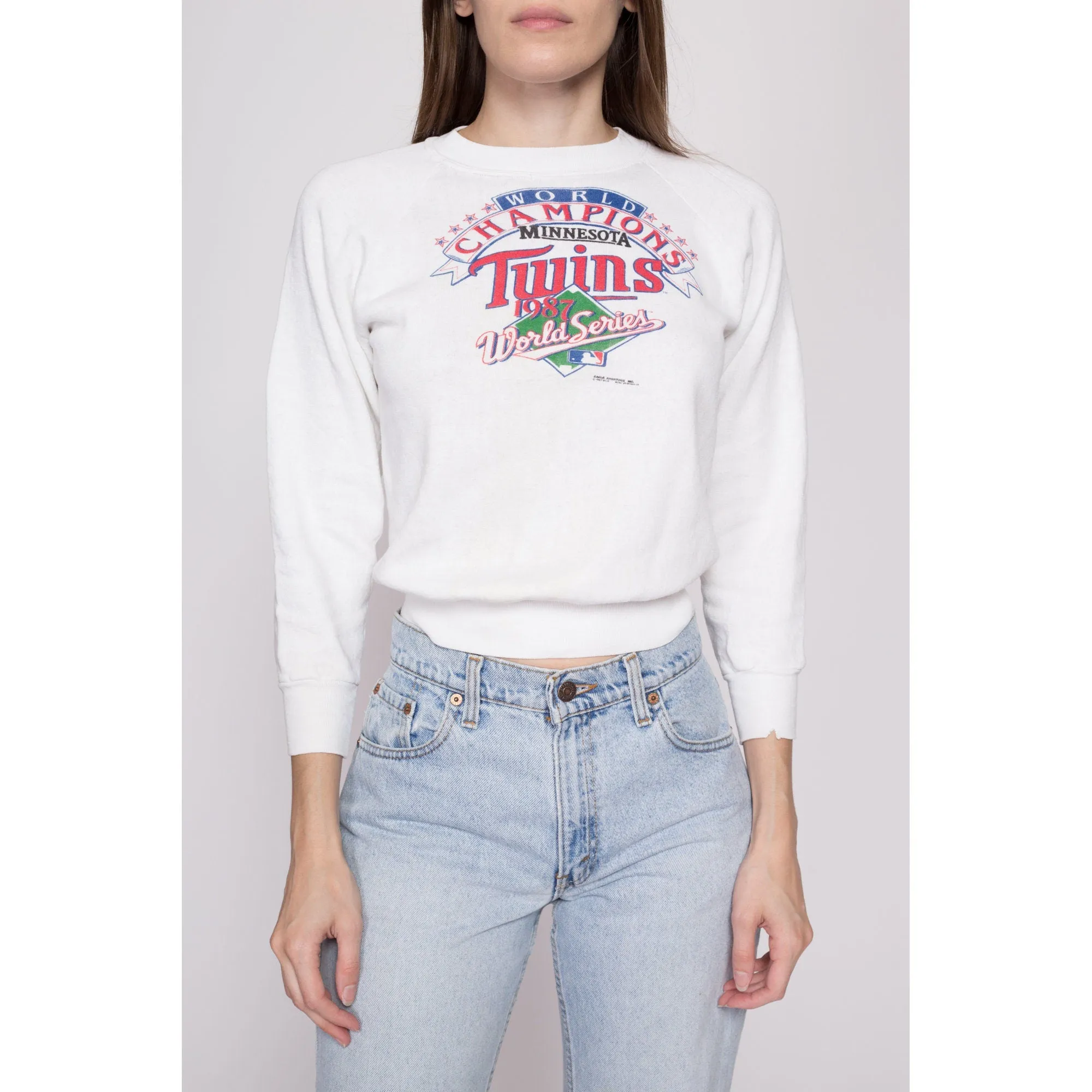 80s Minnesota Twins World Series Sweatshirt - Petite Extra Small