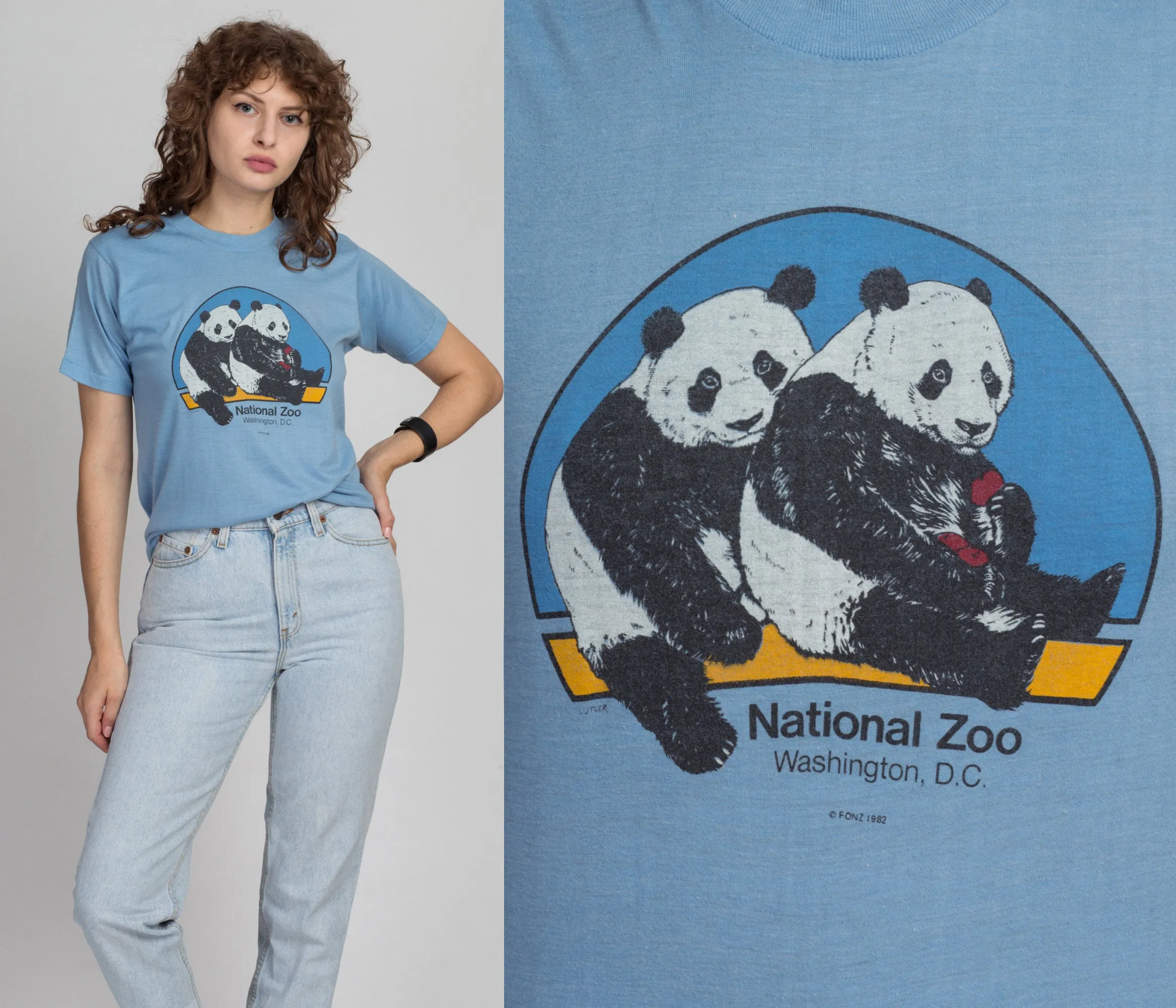 80s National Zoo Panda T Shirt - Small to Medium