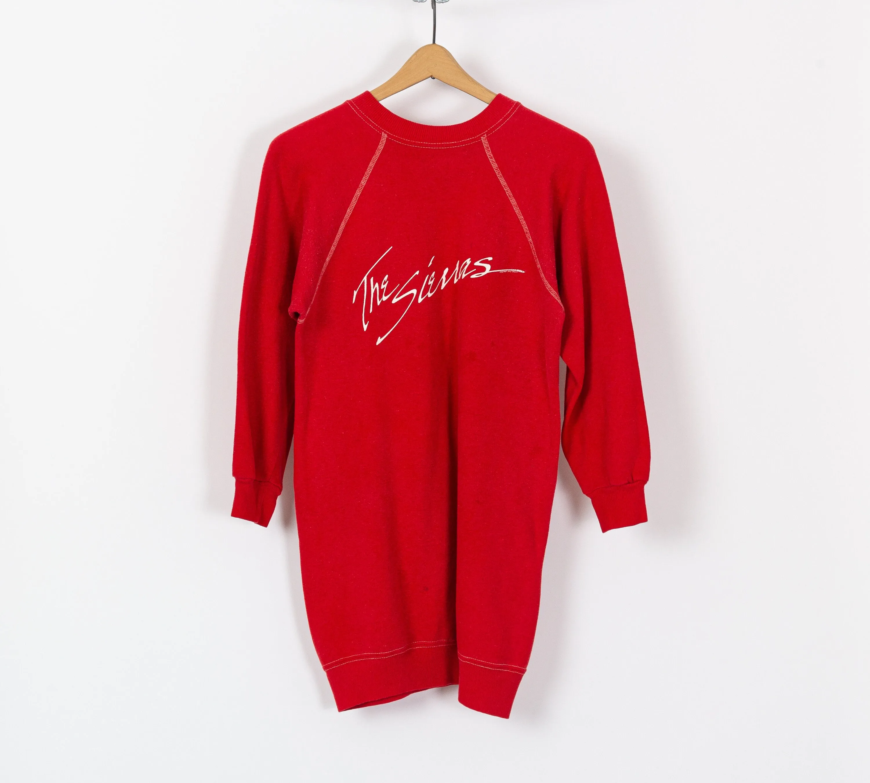 80s The Sierras Red Sweatshirt Dress - Small