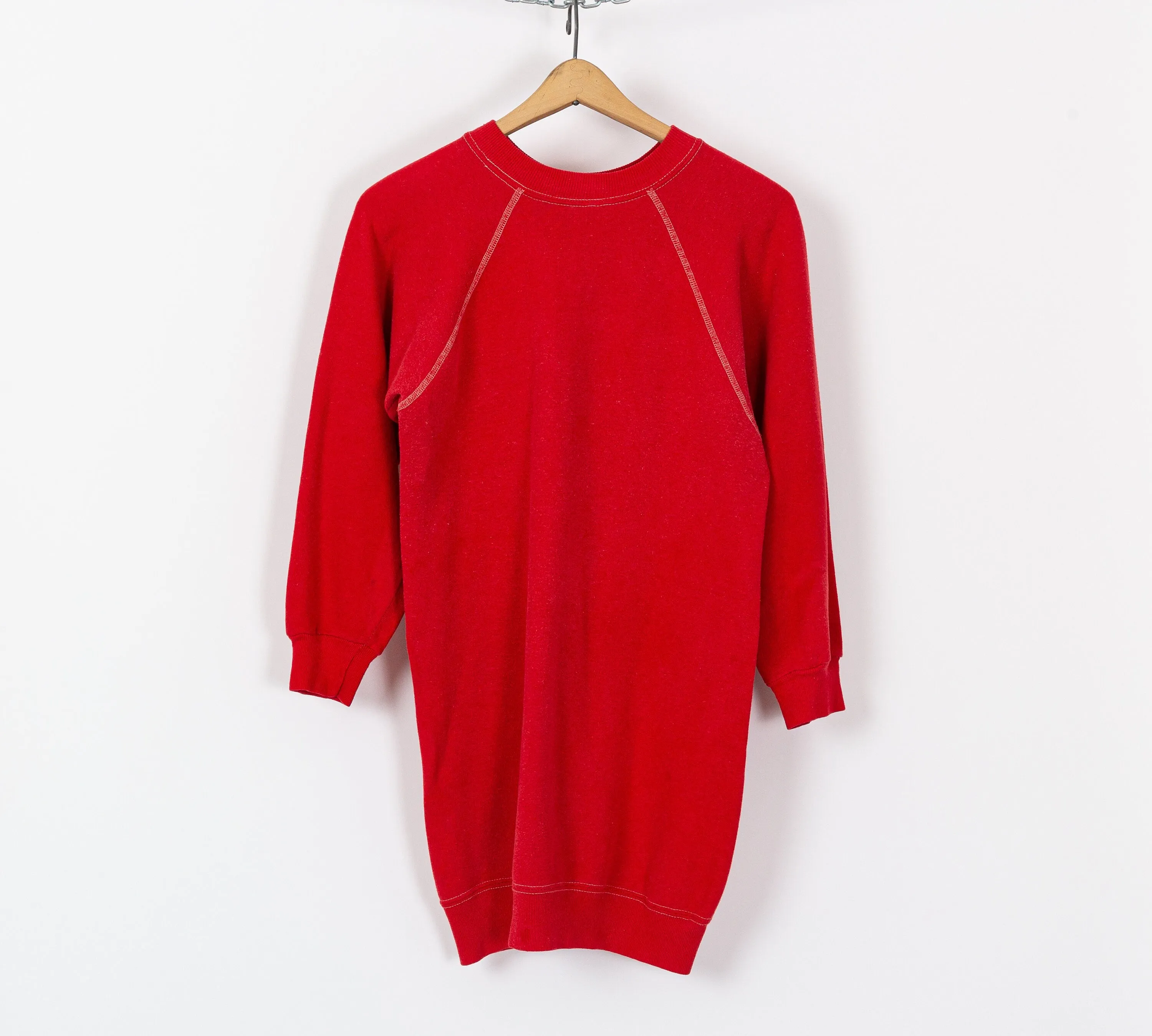 80s The Sierras Red Sweatshirt Dress - Small