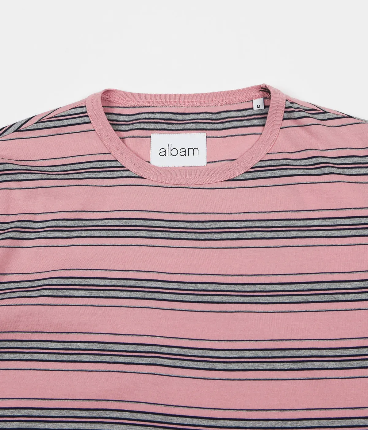 Albam Vintage Stripe T-Shirt - Dusty Cedar / Navy / Grey Marl