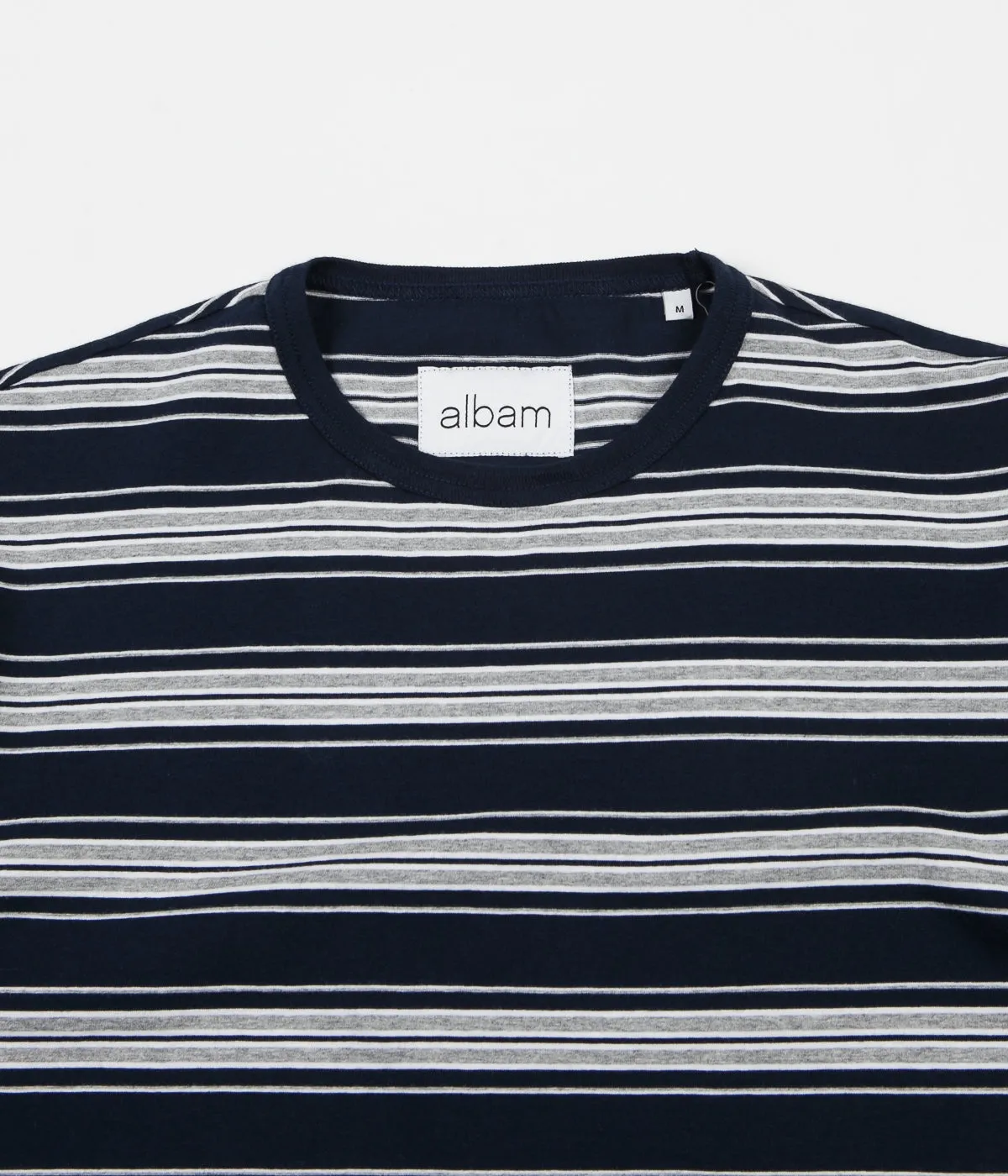 Albam Vintage Stripe T-Shirt - Navy / White / Grey Marl