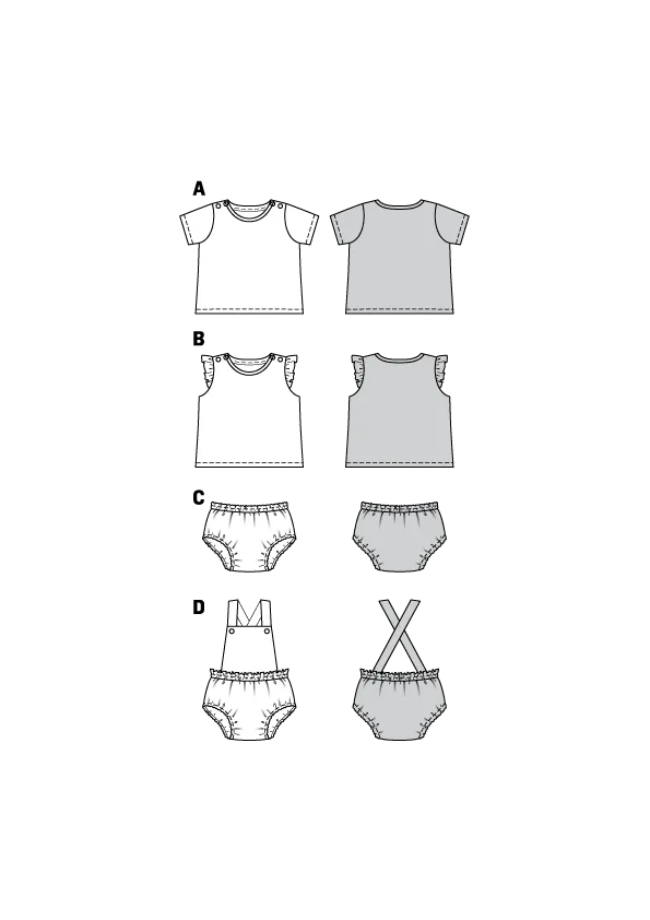 BD9316 Baby's sportswear sewing pattern