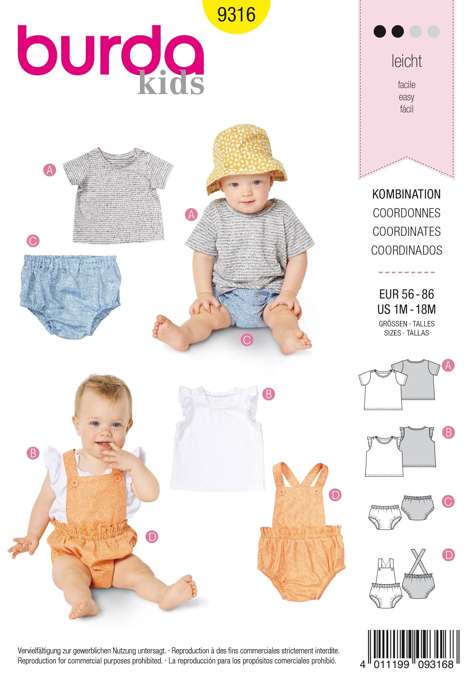 BD9316 Baby's sportswear sewing pattern