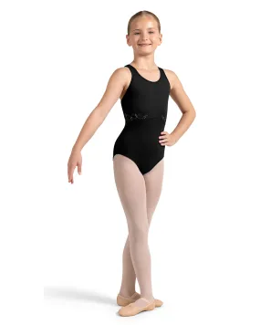 Bloch Primrose Scoop Neck Cross Back Embroidered Detail Tank Leotard - CL4225 Girls