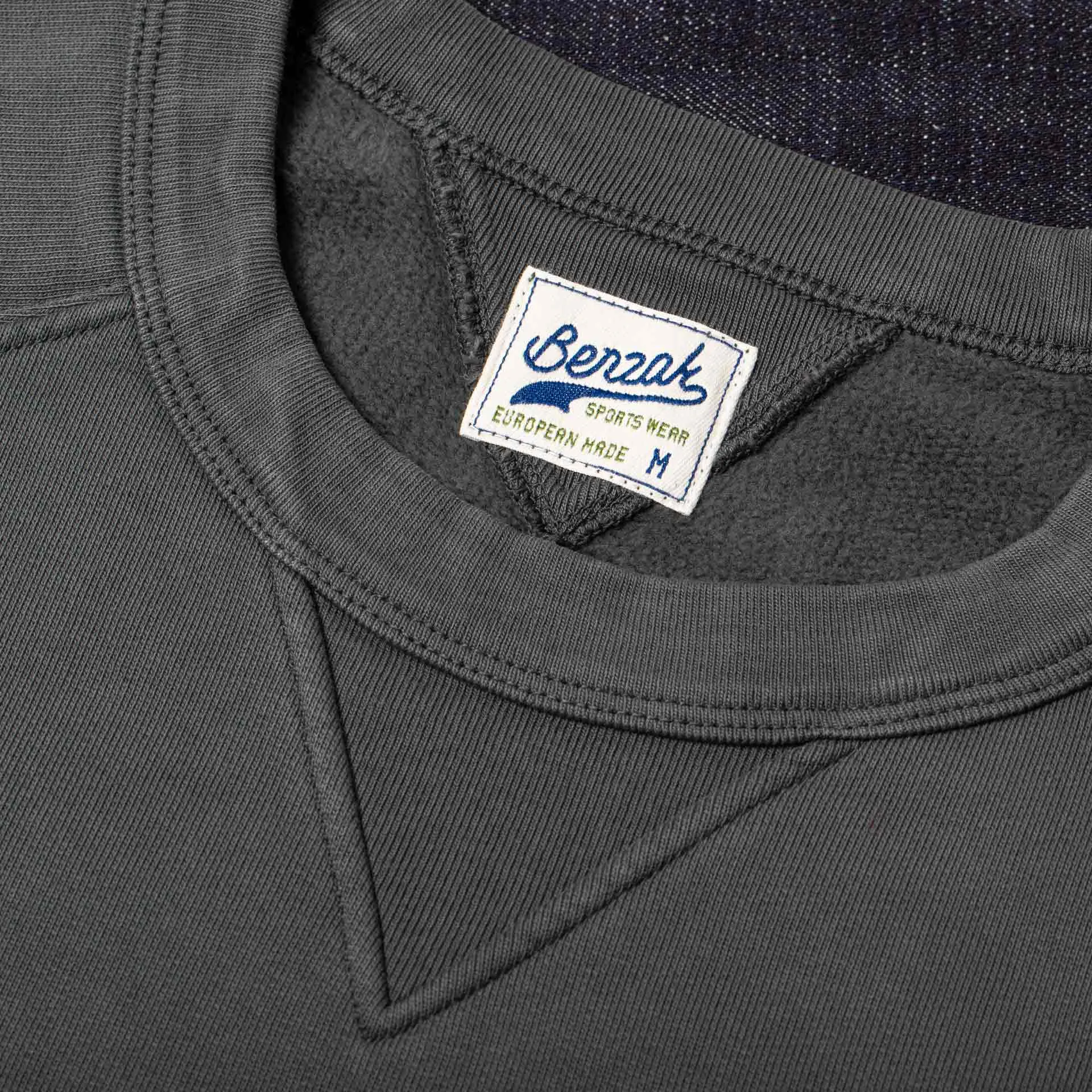 BS-09 CREW NECK stone garment dyed brushed fleece