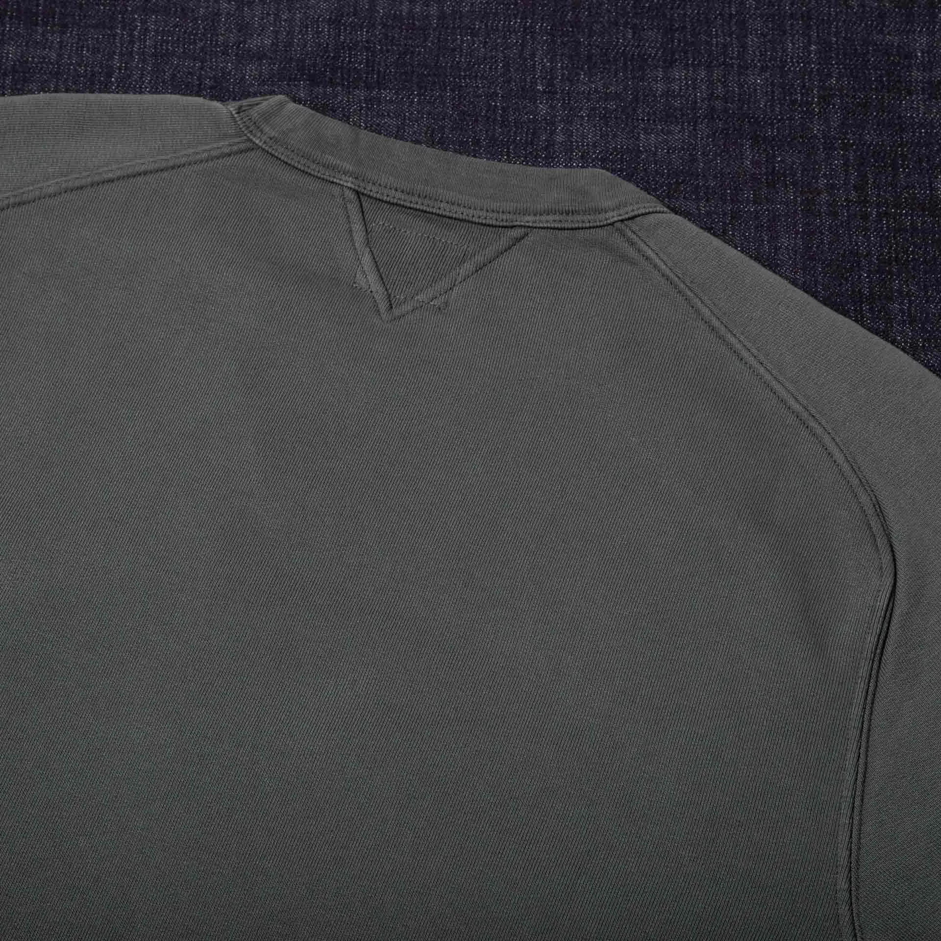 BS-09 CREW NECK stone garment dyed brushed fleece