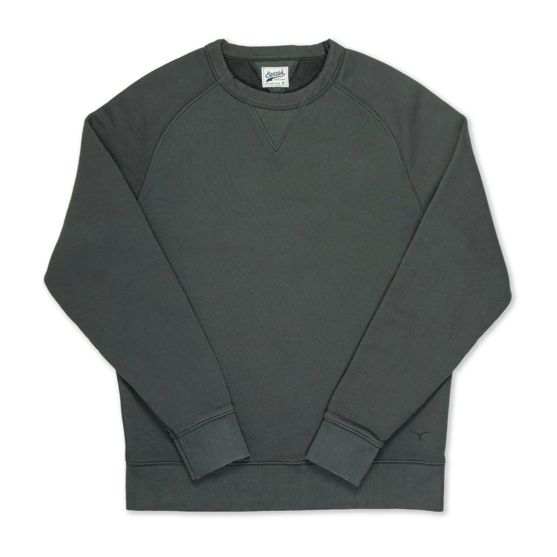 BS-09 CREW NECK stone garment dyed brushed fleece