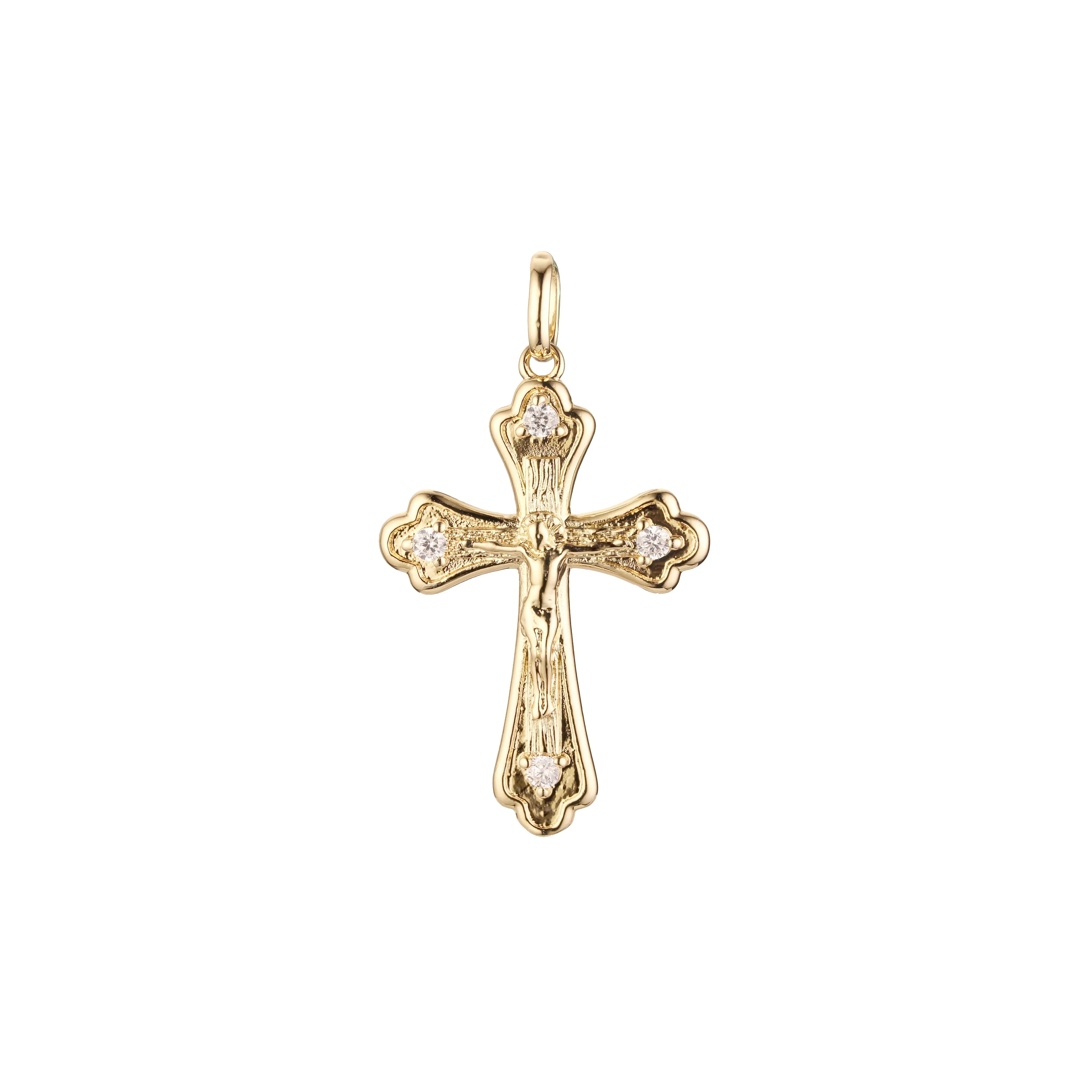 Catholic Maltese Cross pendant in 14K Gold, Rose Gold, White Gold plating colors