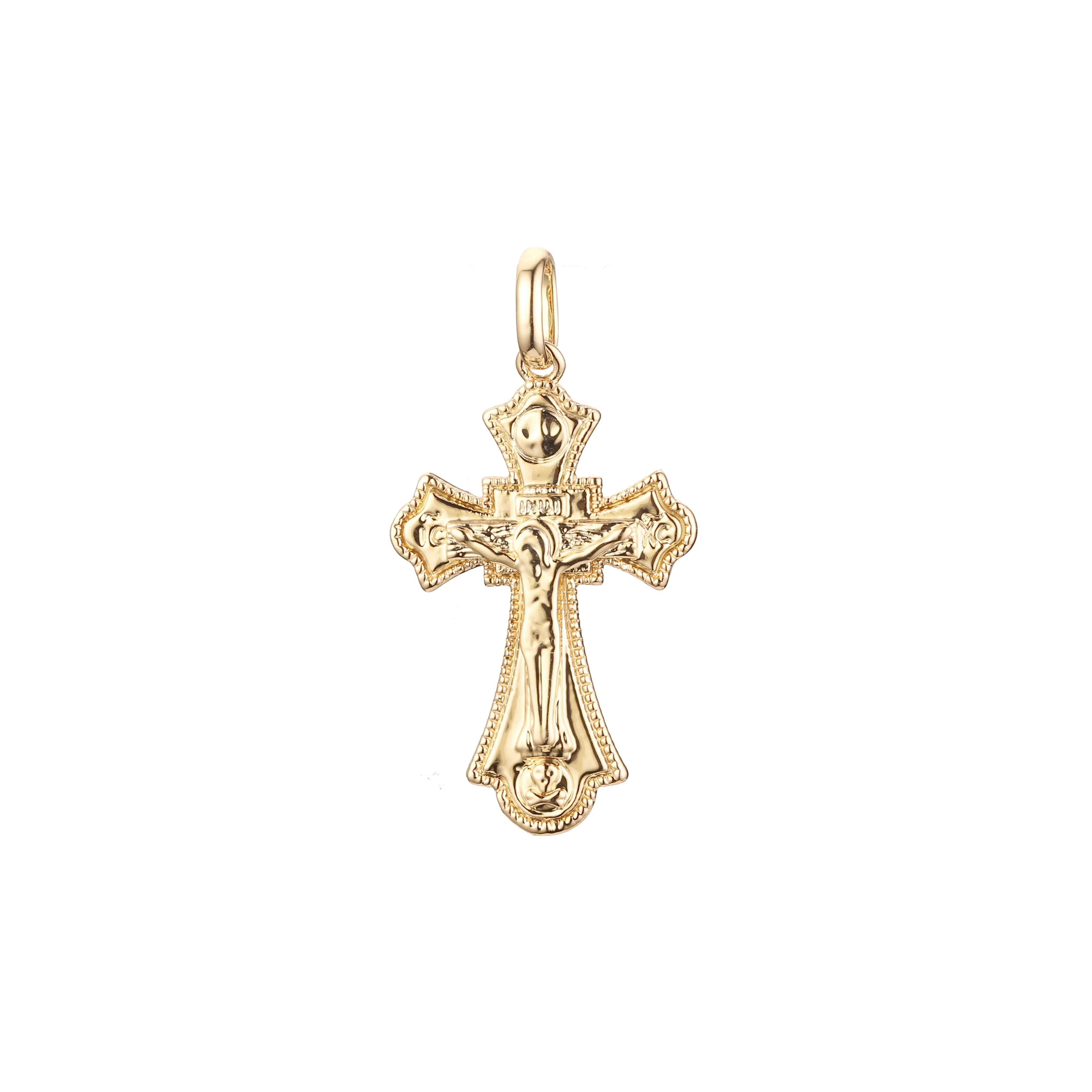 Catholic Maltese Cross pendant in Rose Gold & 14K Gold plating colors