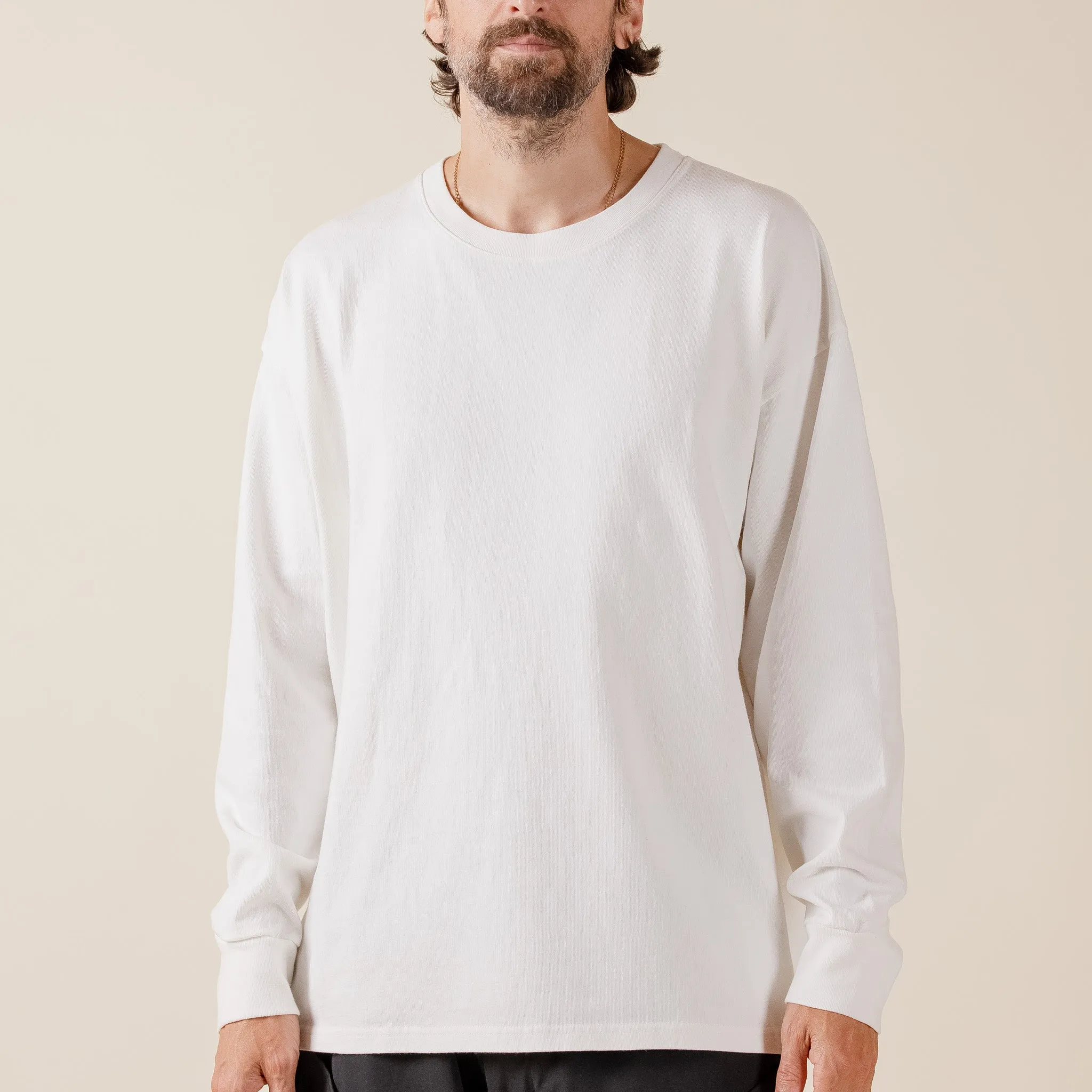 CMF Comfy Outdoor Garment - Winter Heavy Cotton Long Sleeve T-Shirt - White