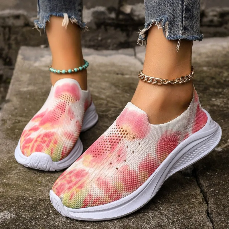 deanwangkt - Pink Casual Sportswear Daily Patchwork Tie-dye Round Mesh Breathable Comfortable Out Door Shoes