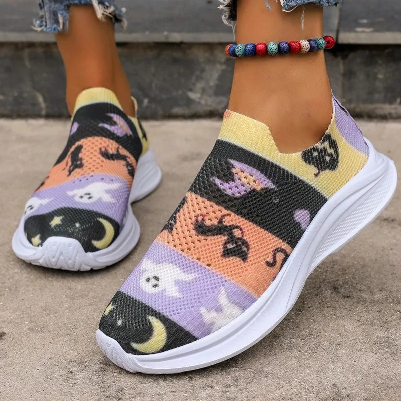 deanwangkt - Purple Casual Sportswear Daily Patchwork Printing Round Comfortable Out Door Shoes