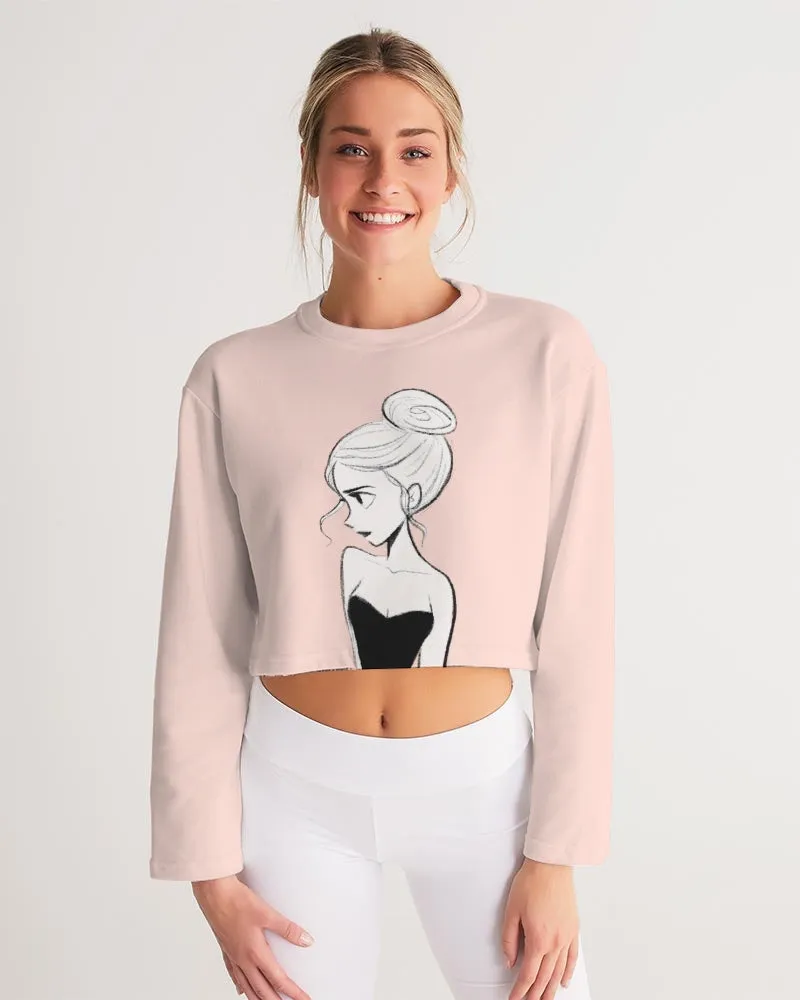 DOLLY DOODLING Ballerina Dolly pink Women's Cropped Sweatshirt