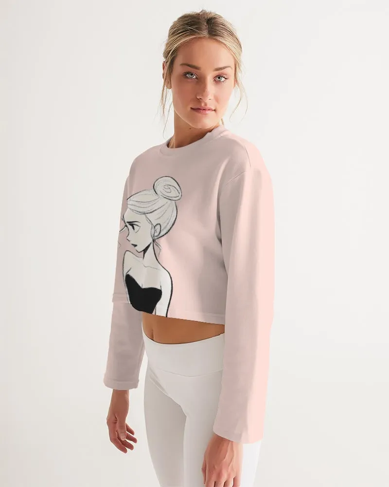 DOLLY DOODLING Ballerina Dolly pink Women's Cropped Sweatshirt