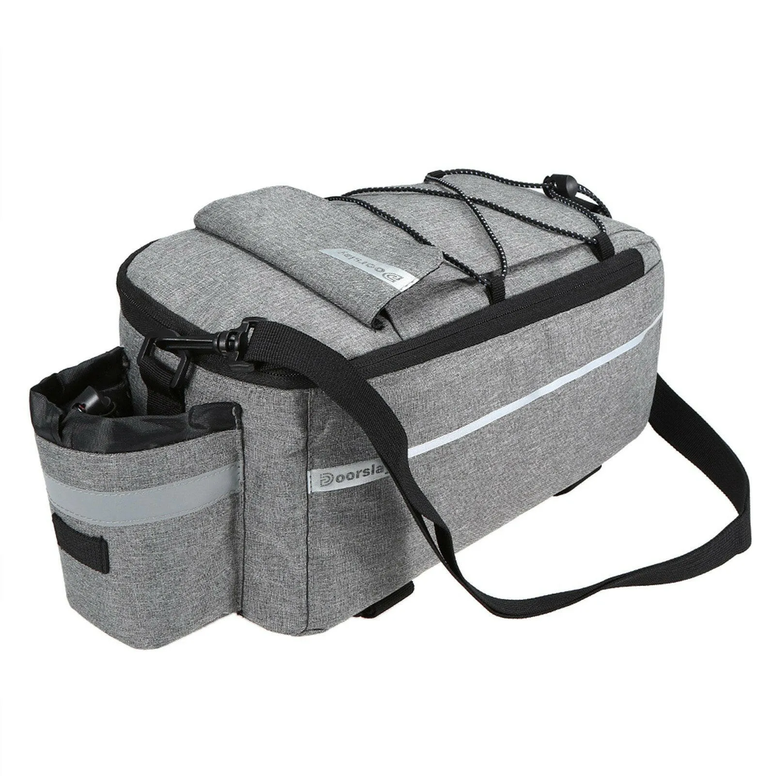 Doorslay Insulated Trunk Cooler Bag Cycling Bicycle Rear Rack Storage Luggage Bag Reflective MTB Bike Pannier Bag Shoulder Bag