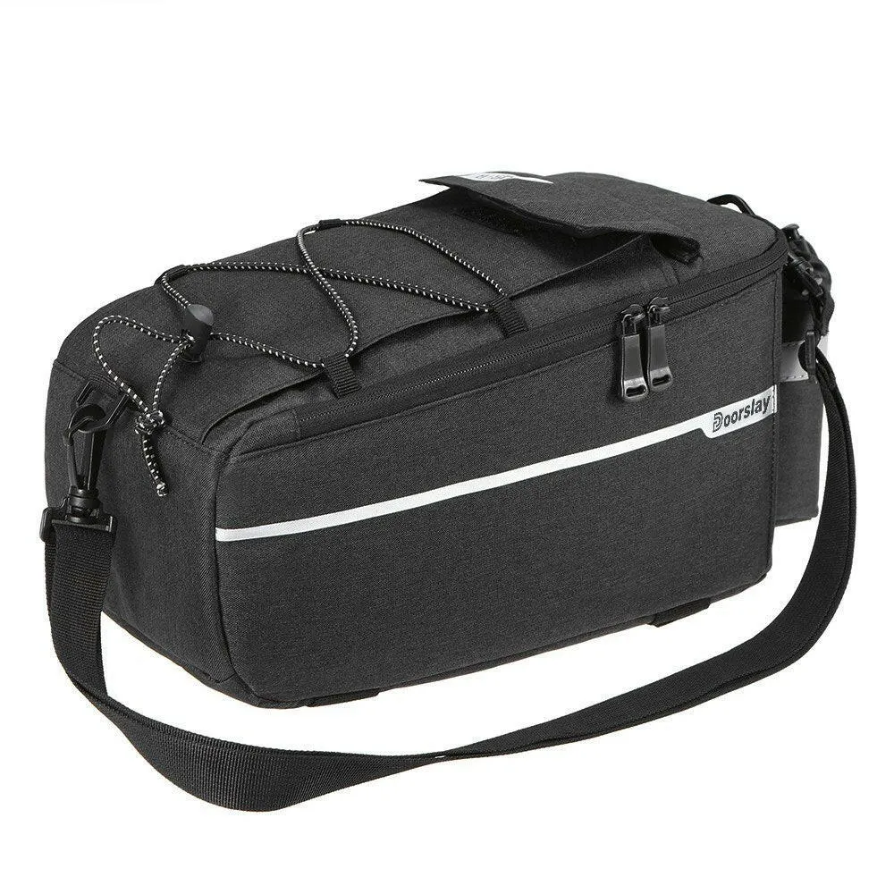 Doorslay Insulated Trunk Cooler Bag Cycling Bicycle Rear Rack Storage Luggage Bag Reflective MTB Bike Pannier Bag Shoulder Bag