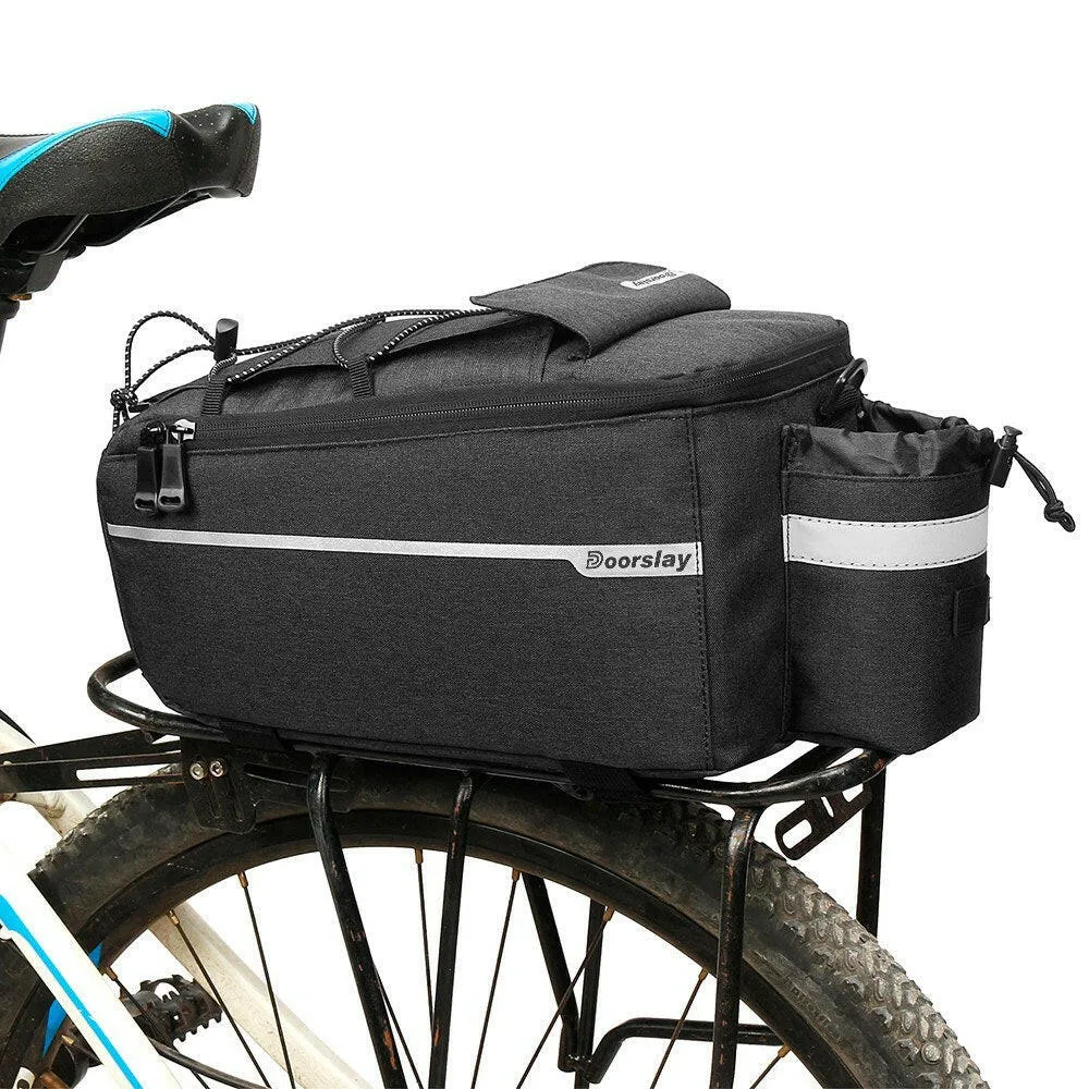 Doorslay Insulated Trunk Cooler Bag Cycling Bicycle Rear Rack Storage Luggage Bag Reflective MTB Bike Pannier Bag Shoulder Bag