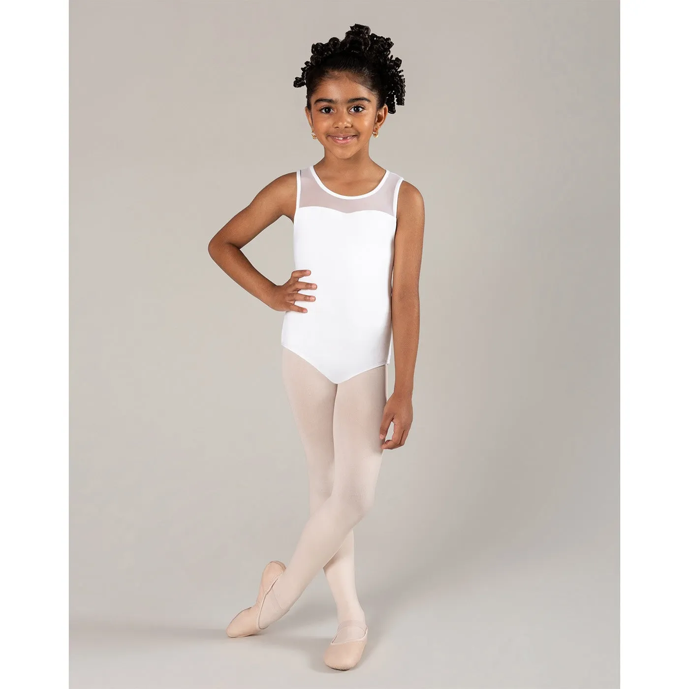 Energetiks Abby Mesh Leotard | White | Child