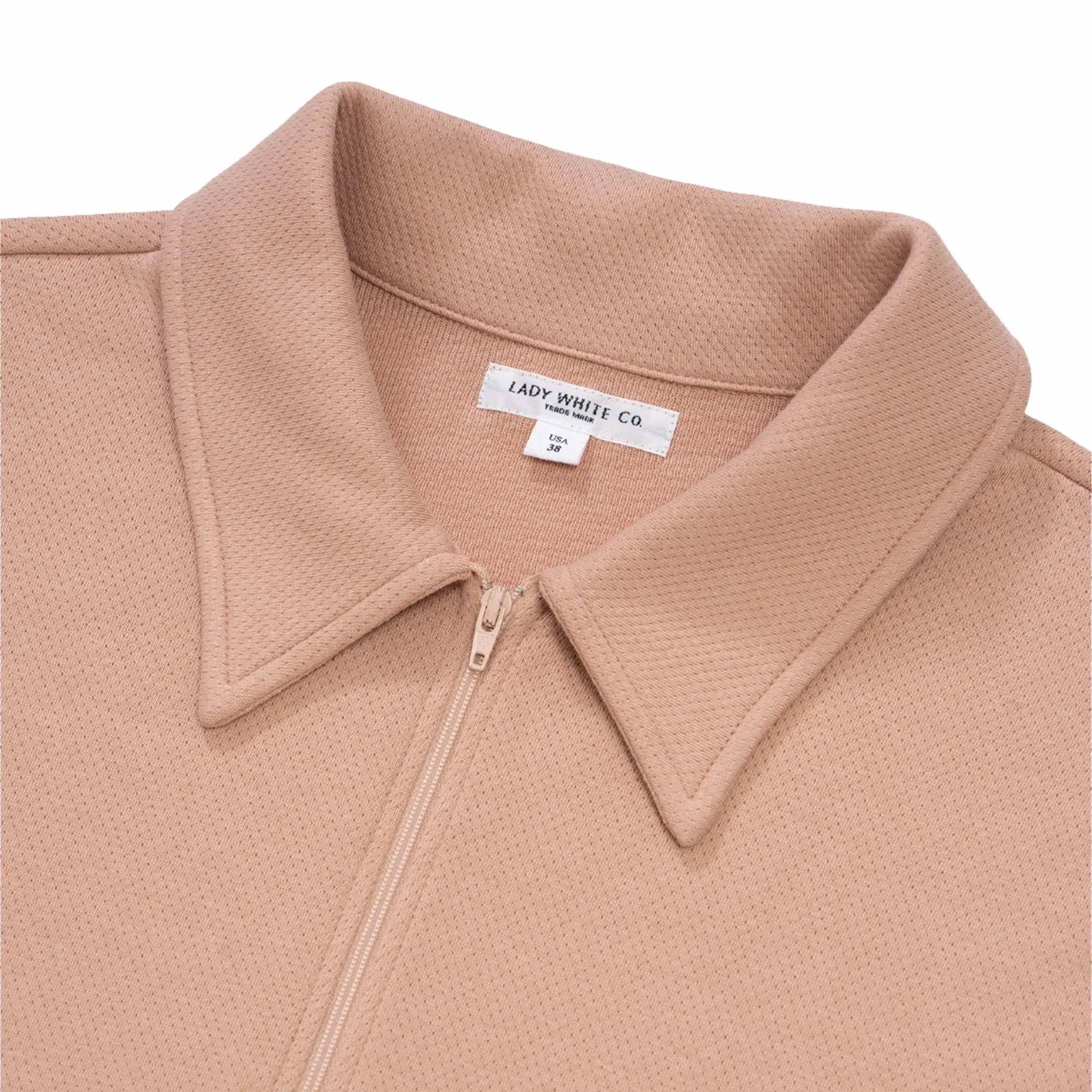 Lady White Co. Half-Zip Polo (Pink Glass)