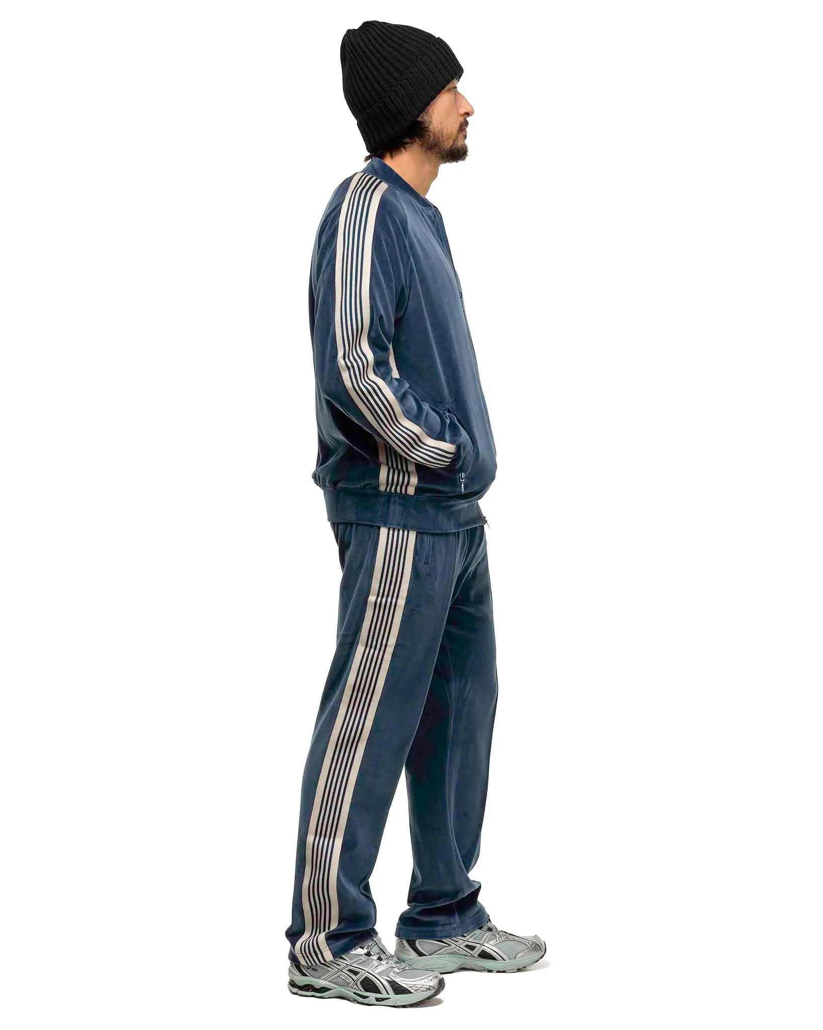 Narrow Track Pant - C/PE Velour Marine Blue