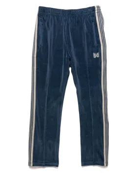 Narrow Track Pant - C/PE Velour Marine Blue