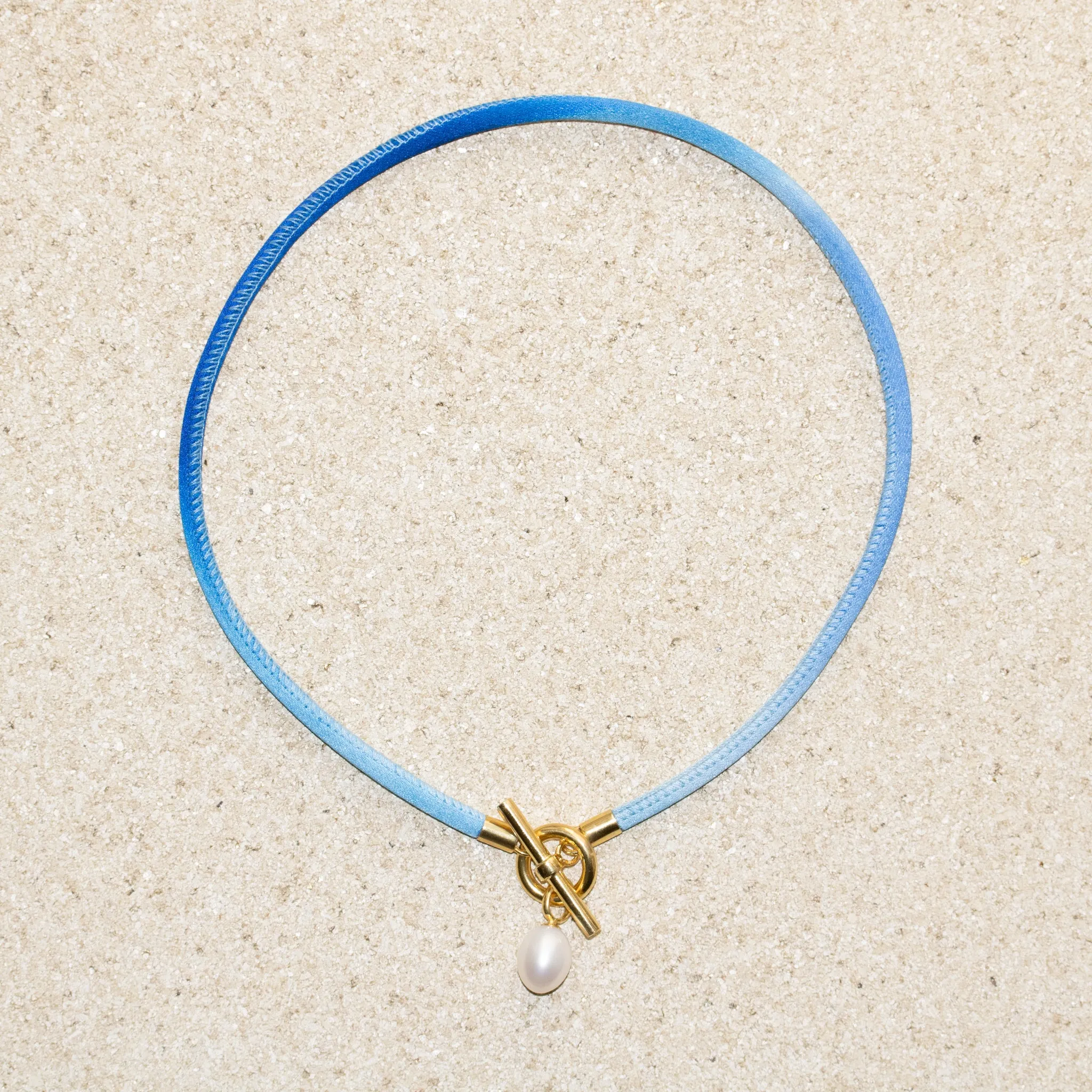 Splash Pearl Collar Necklace - Blue & 18kt Gold Vermeil