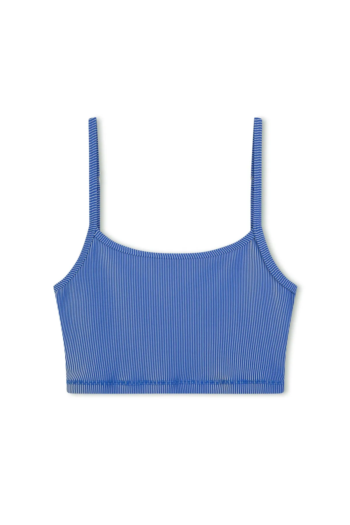 Stripe Rib Singlet - Dolphin Blue