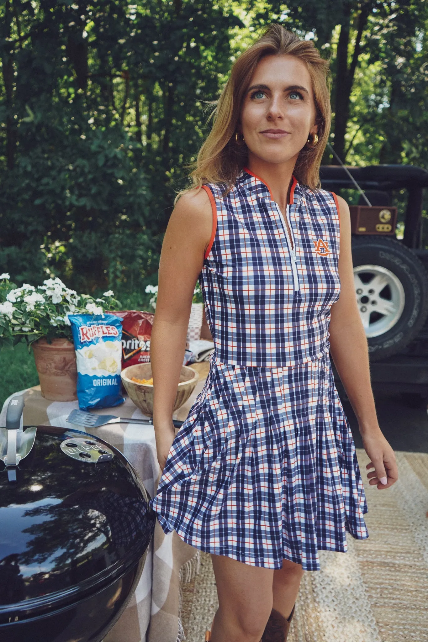 Tailgate Collection Mackenzie Dress - Auburn Plaid