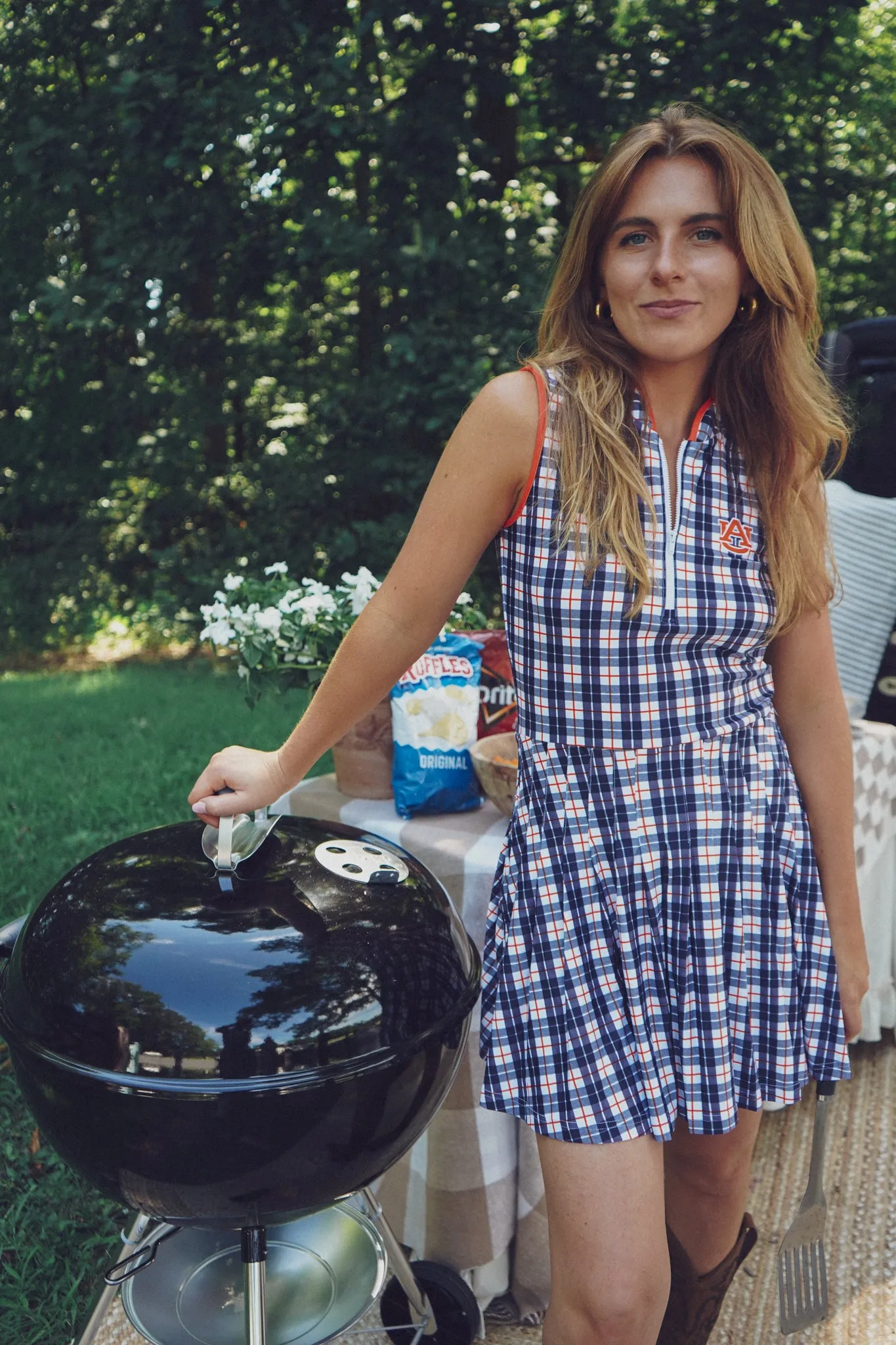 Tailgate Collection Mackenzie Dress - Auburn Plaid