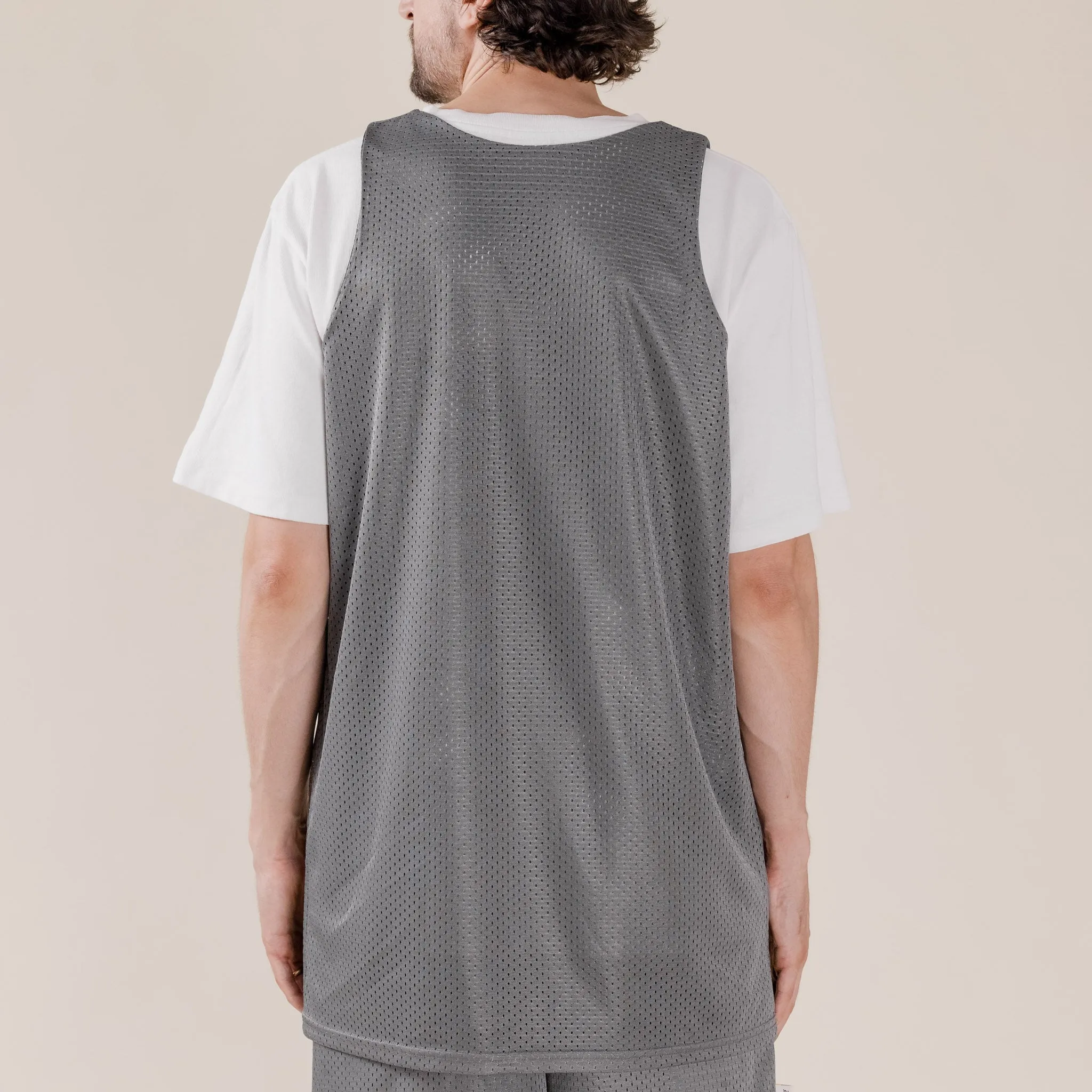 This Thing - Made in USA Reversible Mesh Vest - Athletic Grey / Forest Green