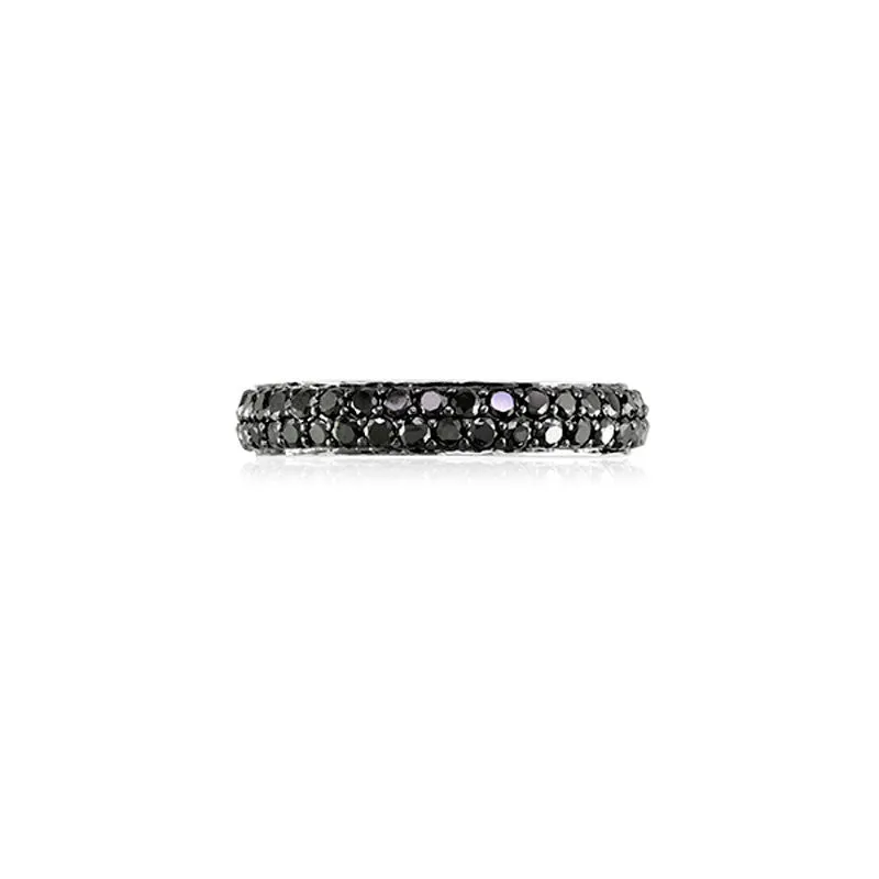 Varenna Jewel Two Row Pave Set Black Diamond Eternity Band