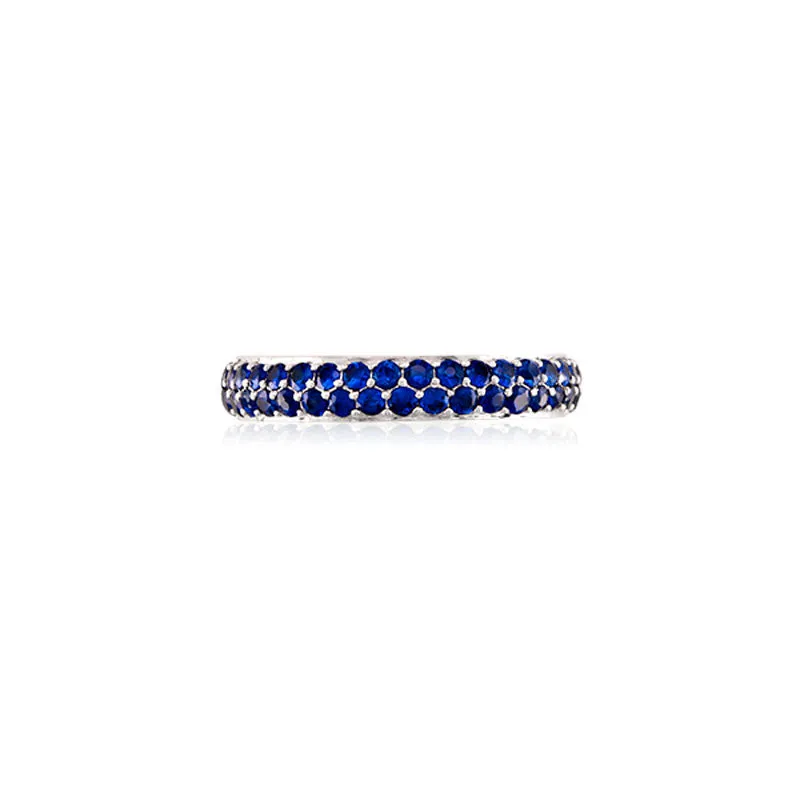 Varenna Jewel Two Row Pave Set Black Diamond Eternity Band