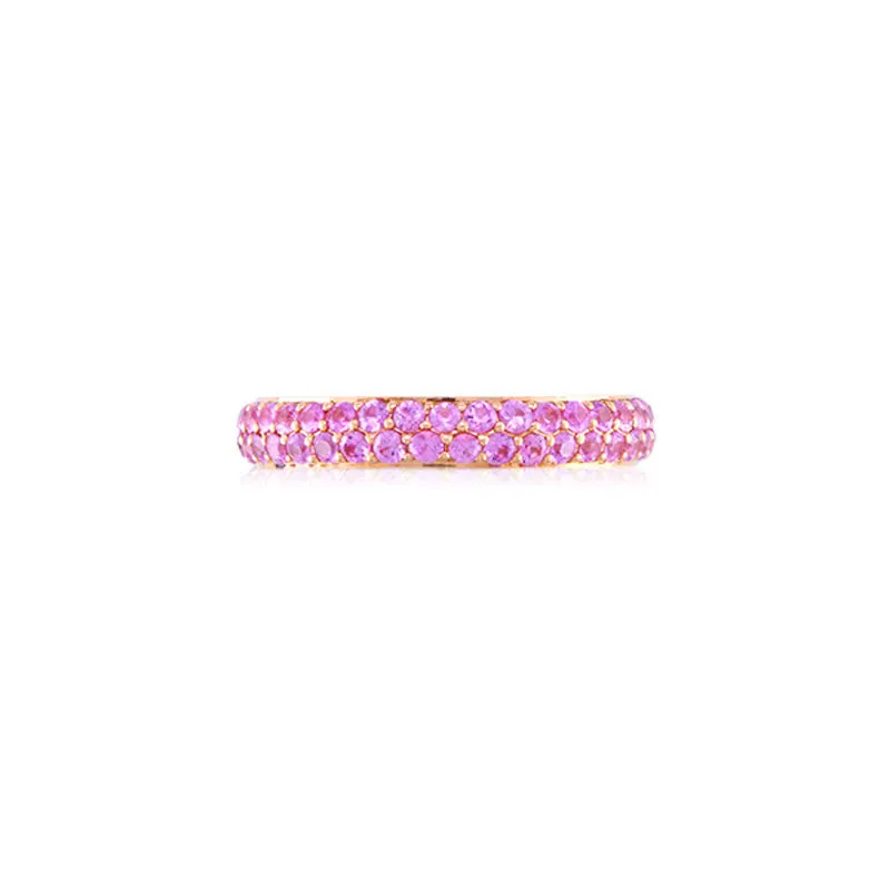 Varenna Jewel Two Row Pave Set Black Diamond Eternity Band