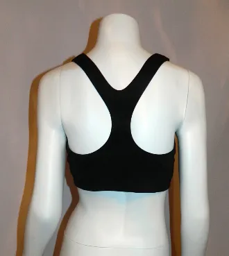 vintage 1980s OMO Norma Kamali sports bra bikini black crop top L