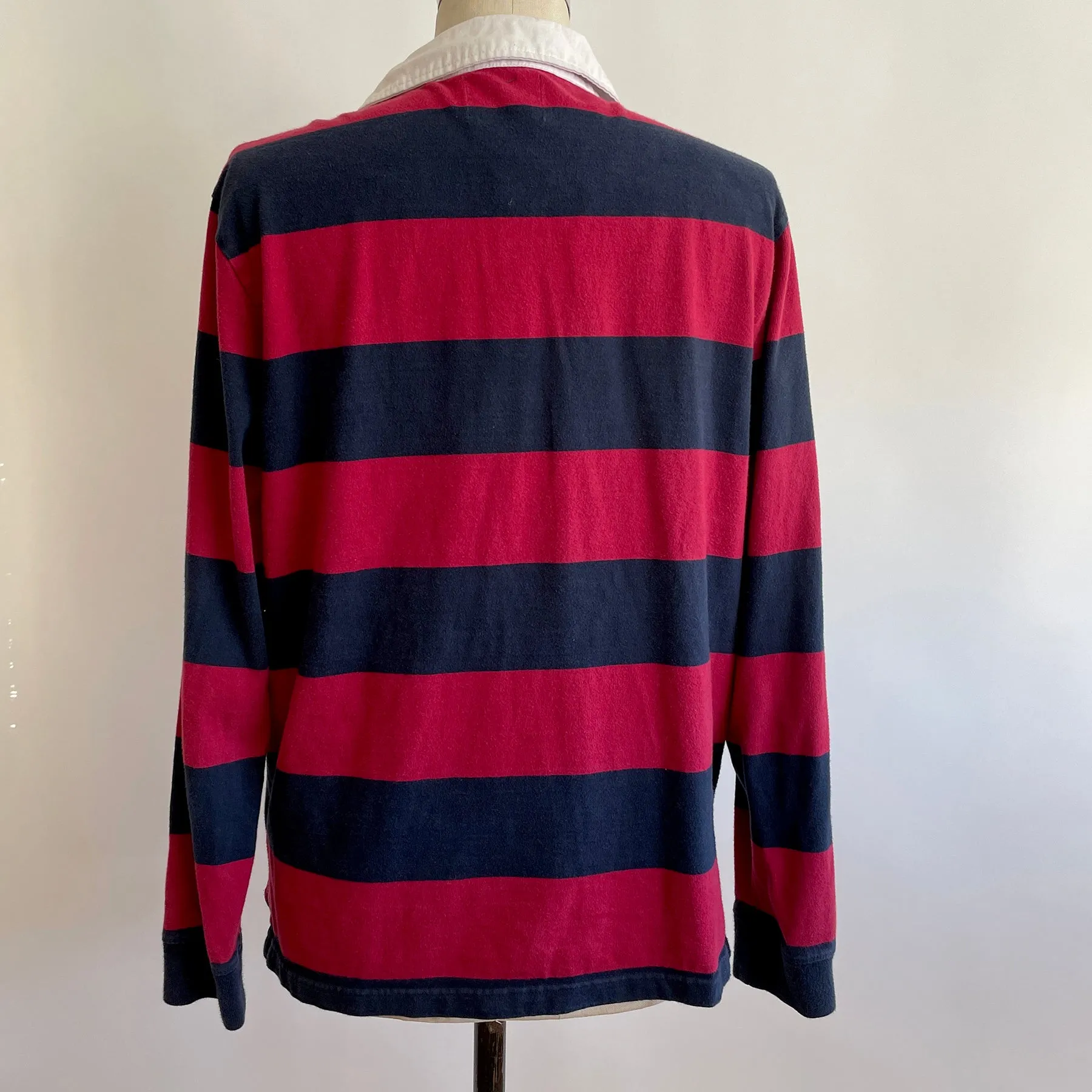 Vintage red and navy striped Rugby shirt